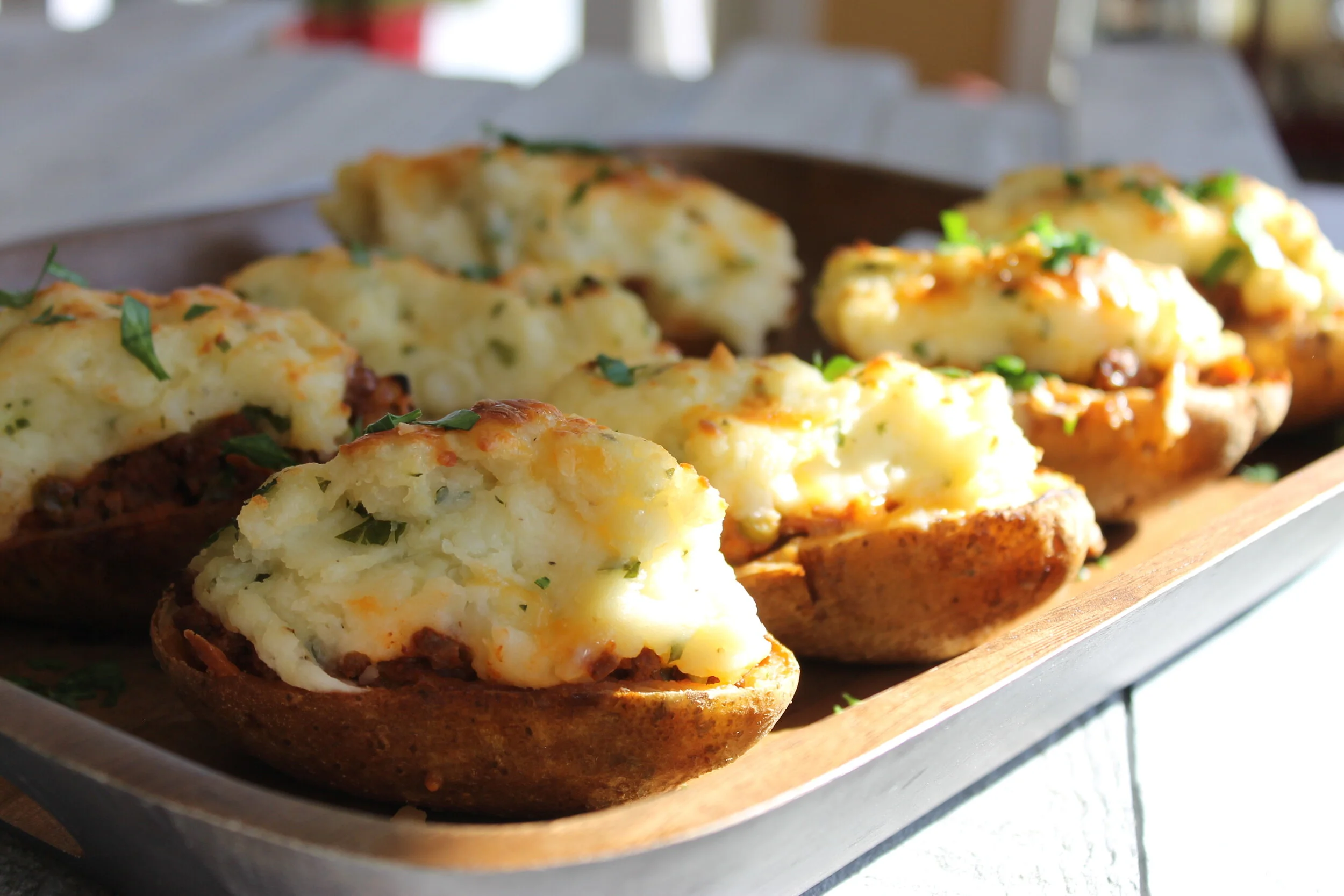 SHEPHERD’S PIE IN A POTATO BOAT