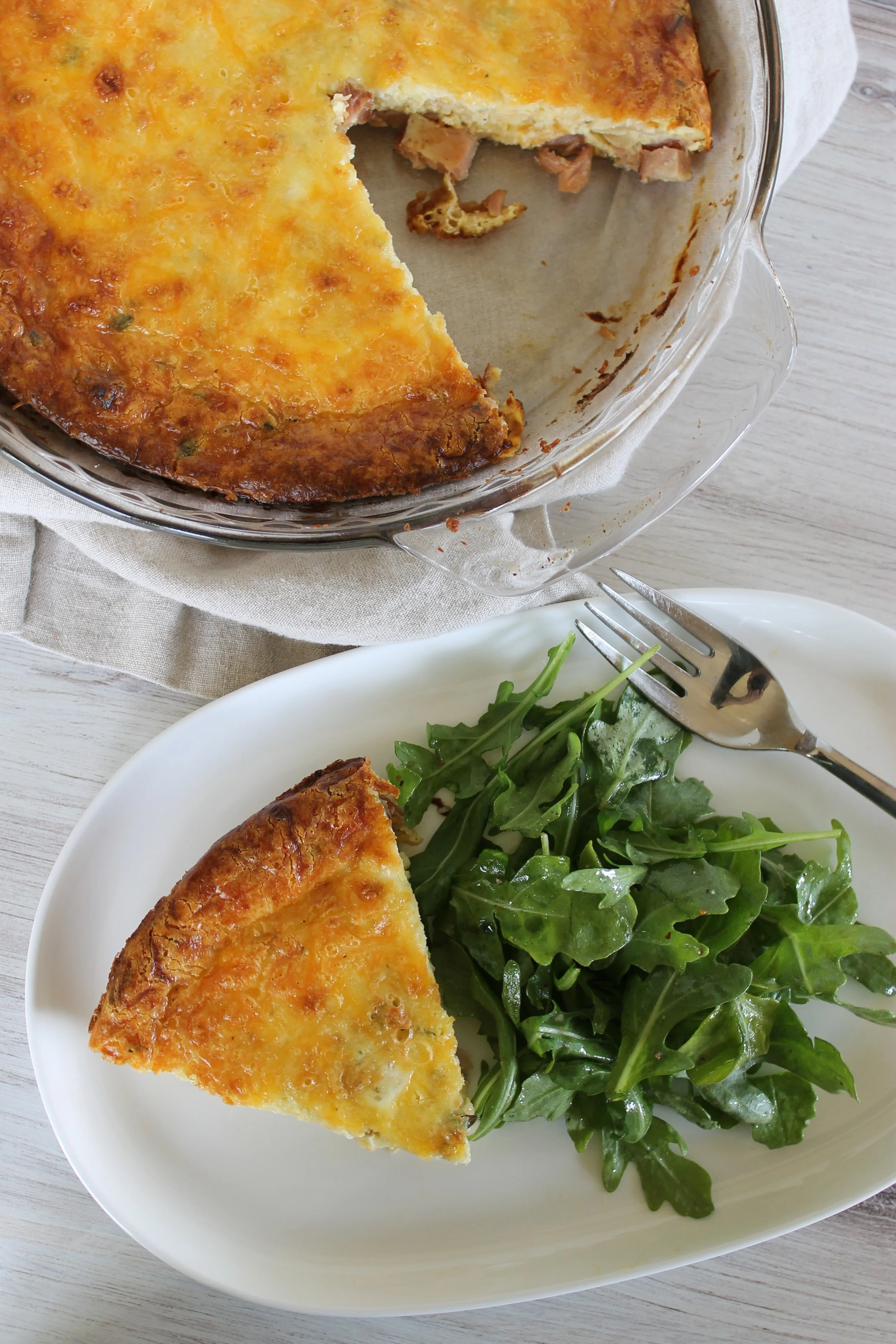 ham and swiss crustless quiche