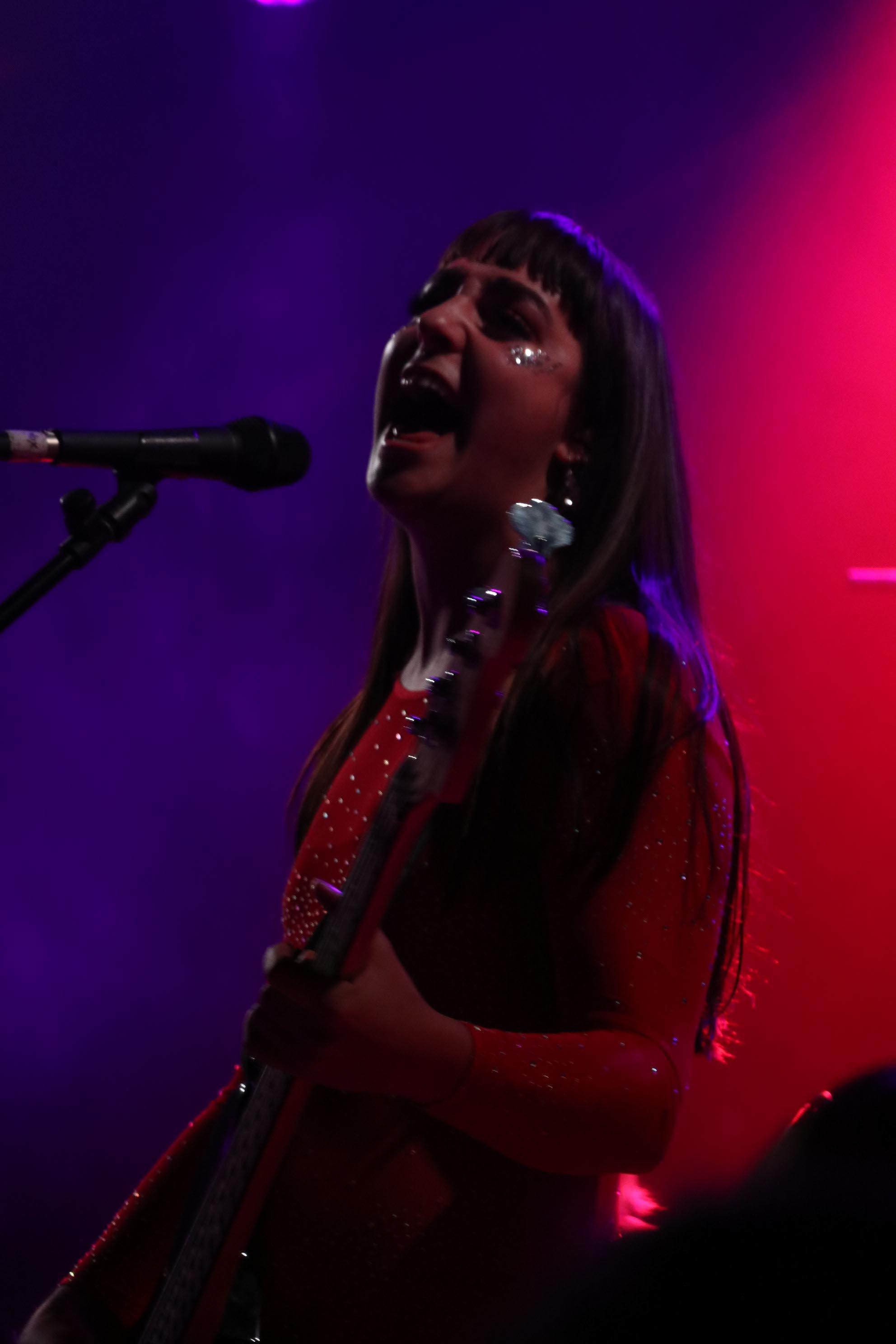 The Beaches lead vocalist and bassist Jordan Miller performs in the band’s show at Fine Line on Tuesday, Nov. 30, 2021.