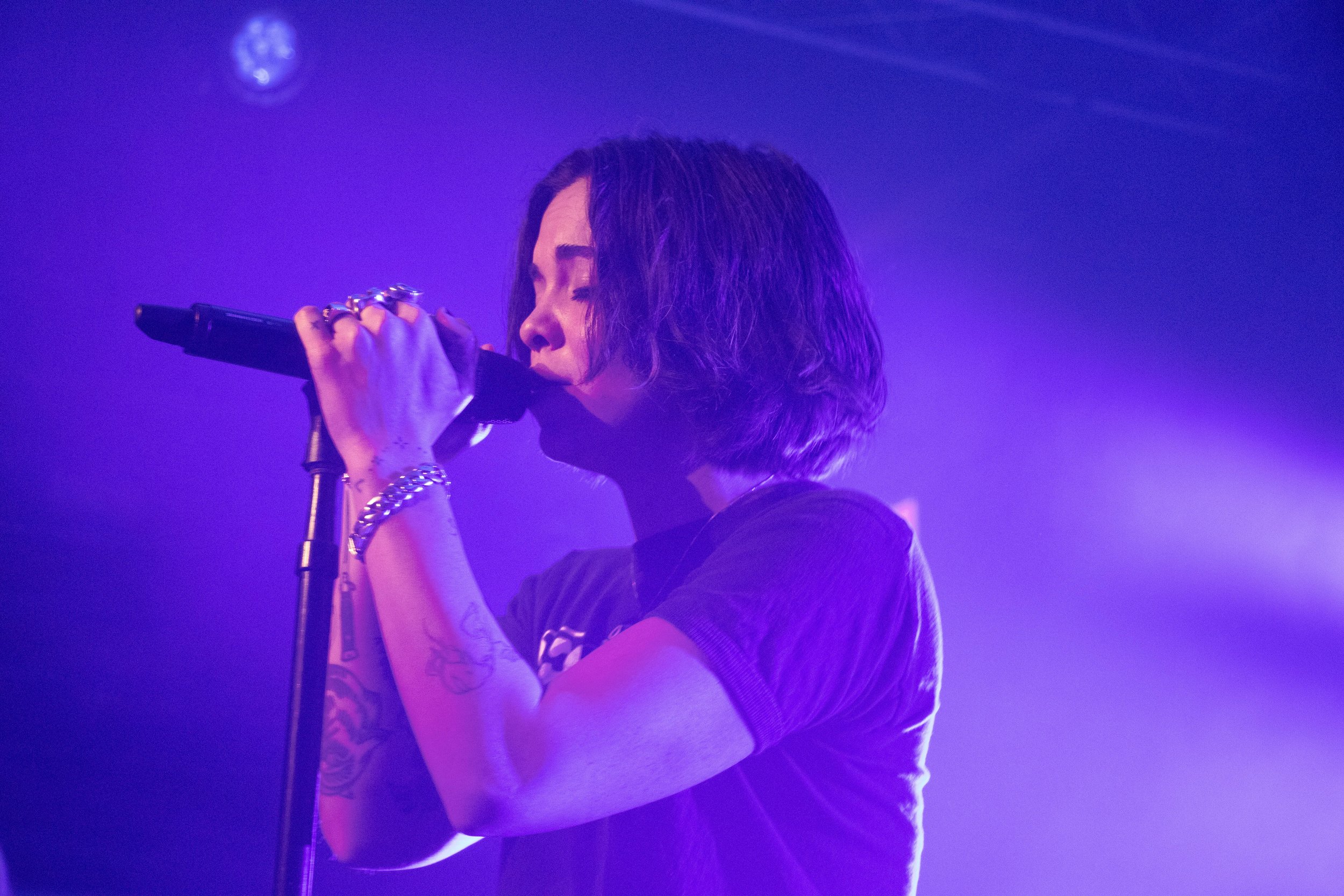 The Aces lead singer Cristal Ramirez performs in the band’s show at Fine Line on Tuesday, Nov. 30, 2021. Minneapolis is one stop on their tour for their album, Under My Influence, released in 2020.