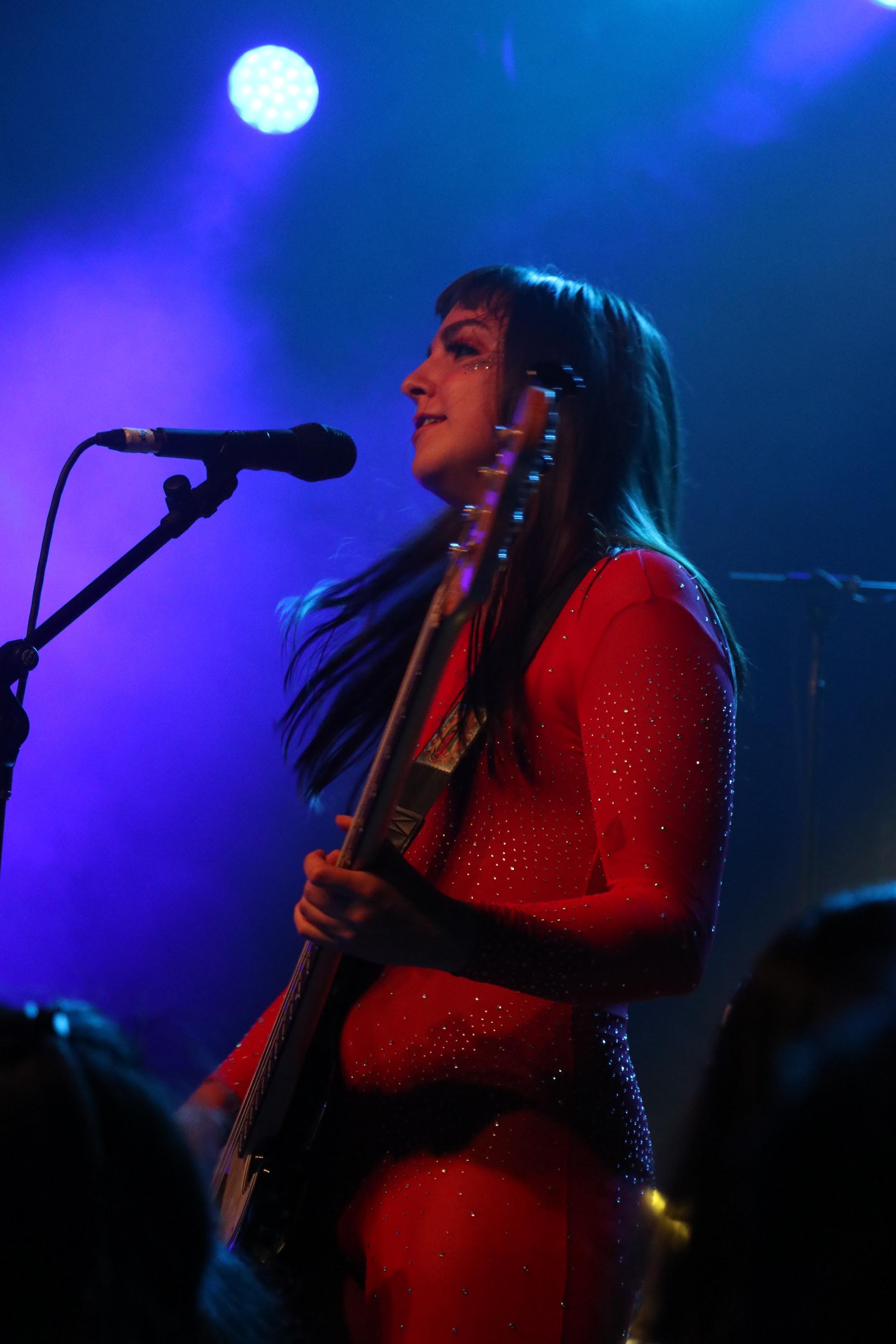 The Beaches lead vocalist and bassist Jordan Miller performs in the band’s show at Fine Line on Tuesday, Nov. 30, 2021.