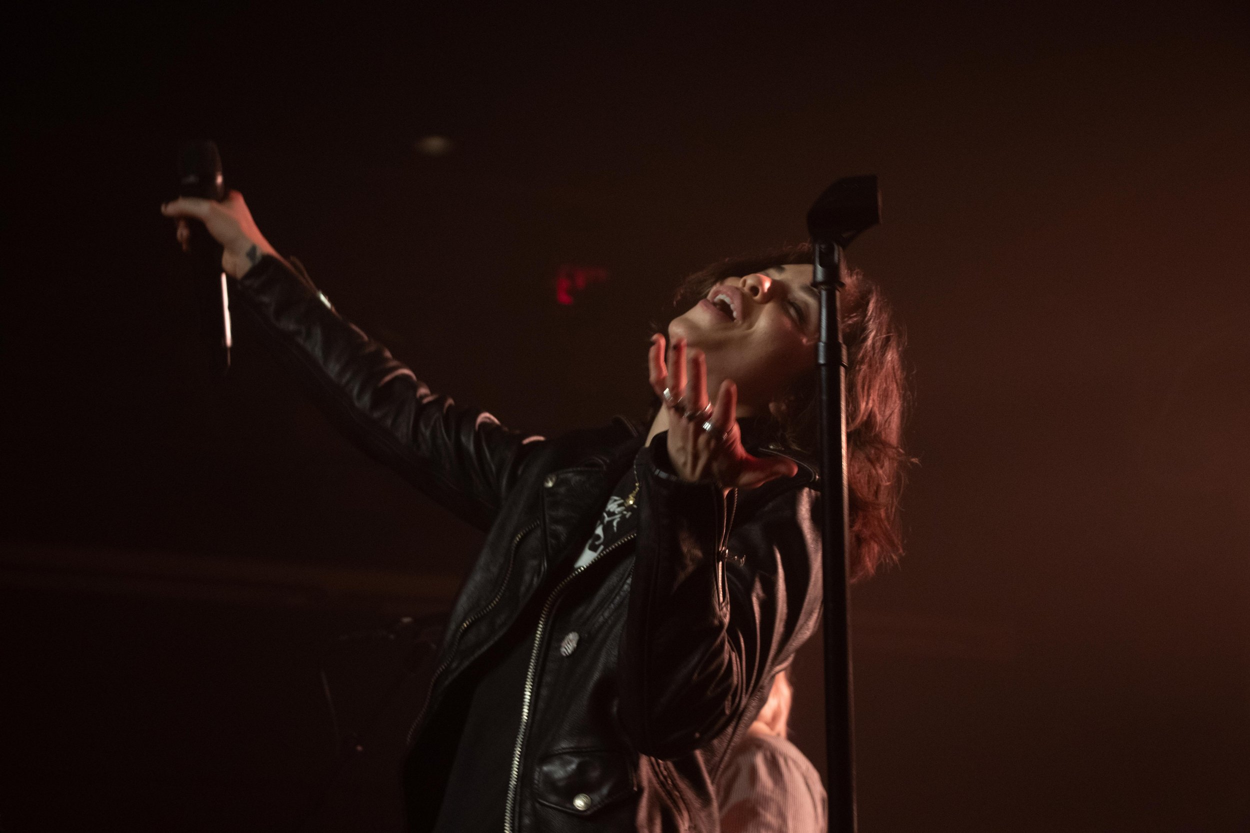 The Aces lead singer Cristal Ramirez performs in the band’s show at Fine Line on Tuesday, Nov. 30, 2021. Minneapolis is one stop on their tour for their album, Under My Influence, released in 2020.