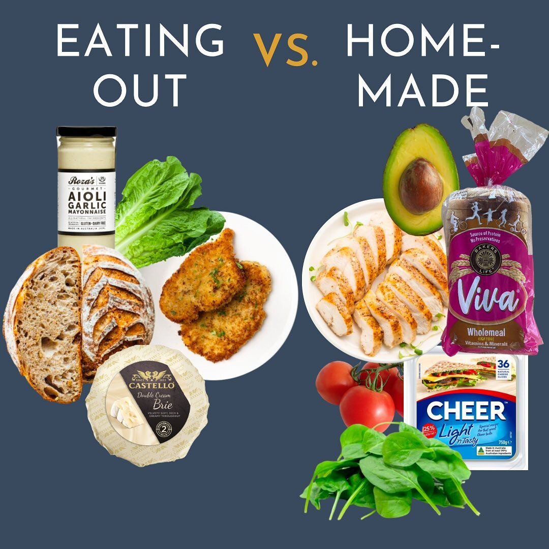 This is eye opening! 

Eating something homemade vs. eating something similar out is not equivalent ❌

Consider the sandwich fillings on the first slide&hellip;

They might look similar, but once you consider the nutritionally dense item you would ha