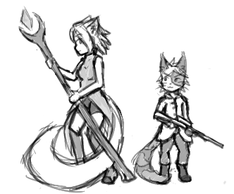 A drawing of Dawn and Richard