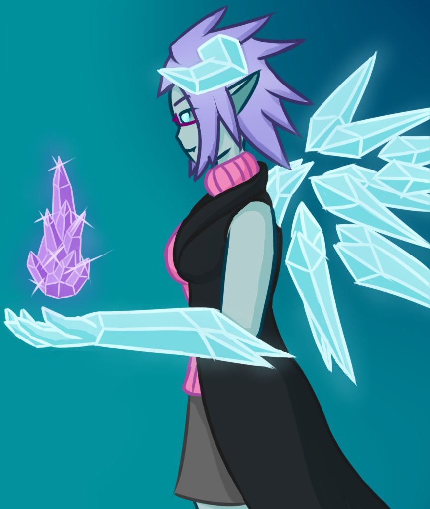 Side on artwork of my character Ava