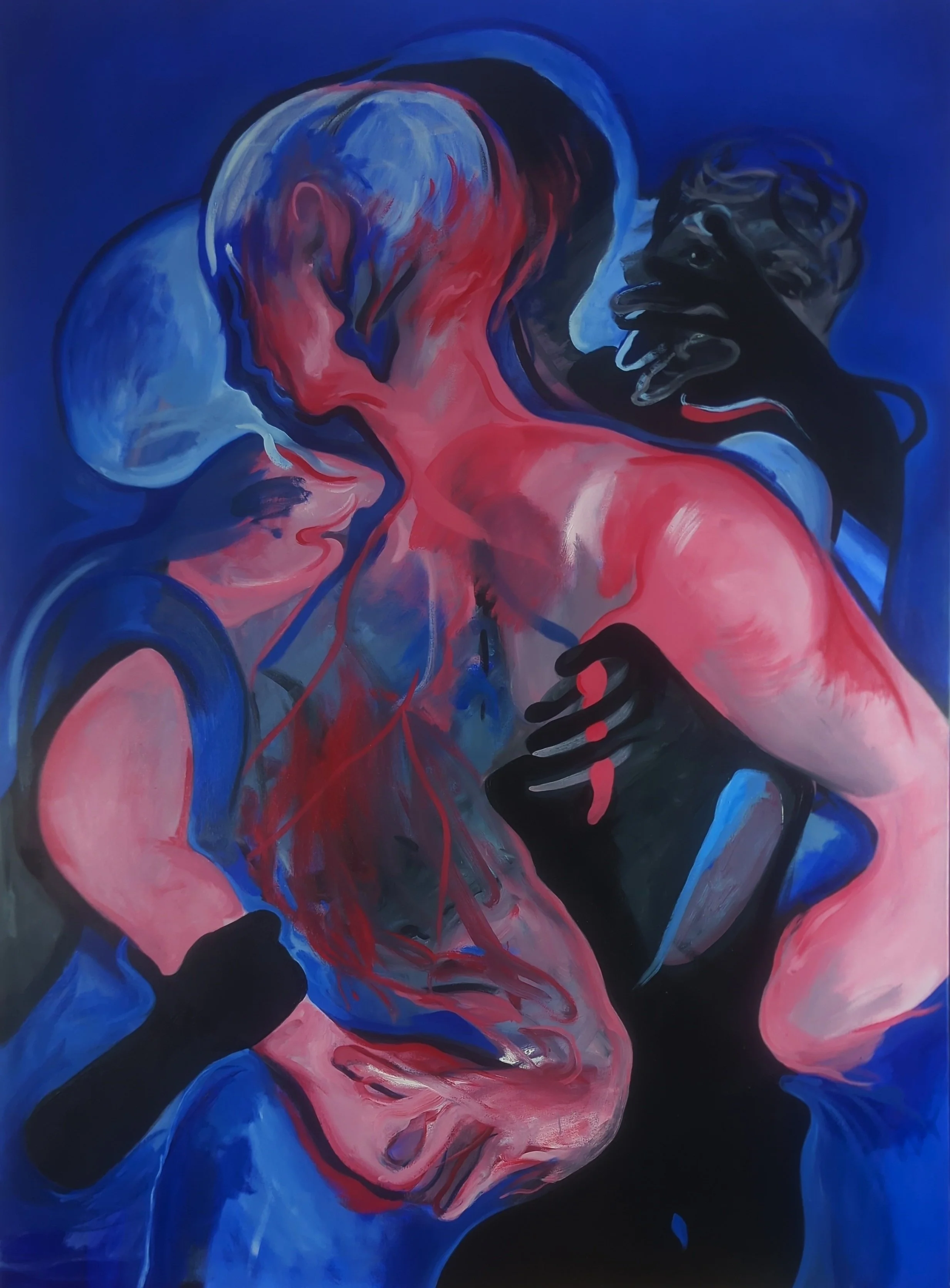 abstract painting of two figures