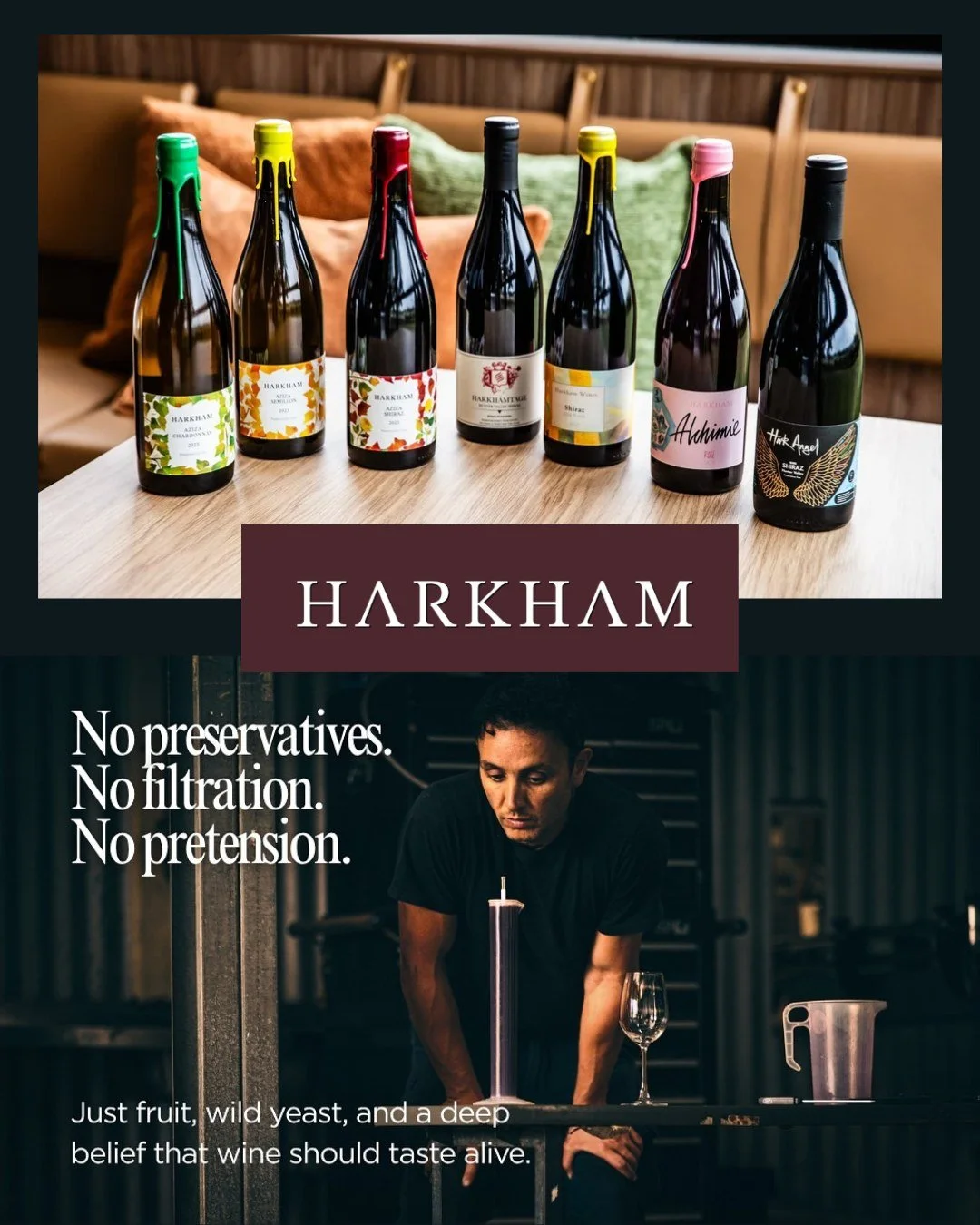 🍇 𝐇𝐮𝐧𝐭𝐞𝐫 𝐕𝐚𝐥𝐥𝐞𝐲, 𝐔𝐧𝐩𝐥𝐮𝐠𝐠𝐞𝐝.

𝐇𝐚𝐫𝐤𝐡𝐚𝐦 𝐖𝐢𝐧𝐞𝐬 aren&rsquo;t just natural &mdash; they&rsquo;re alive.

Since 2005, 𝐑𝐢𝐜𝐡𝐢𝐞 𝐇𝐚𝐫𝐤𝐡𝐚𝐦 has been quietly reshaping what Hunter Valley wine can be: no additives, no p