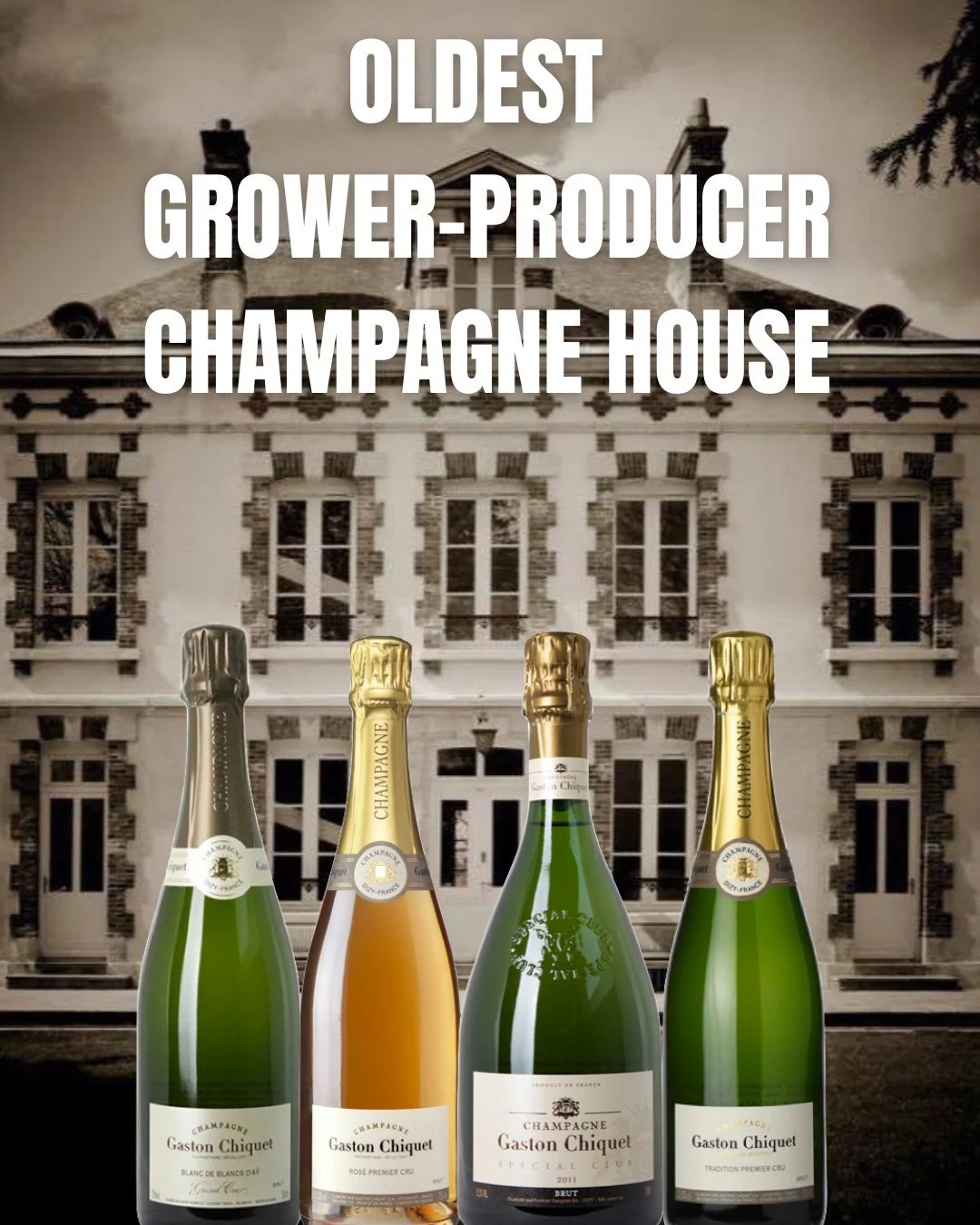 ✨ 𝐂𝐡𝐚𝐦𝐩𝐚𝐠𝐧𝐞 𝐆𝐚𝐬𝐭𝐨𝐧 𝐂𝐡𝐢𝐪𝐮𝐞𝐭 ✨

Eight generations of winemaking. One bold vision. In 1919, Fernand and Gaston Chiquet became pioneers in Champagne&mdash;among the first growers to produce and sell their own wines, a radical move a