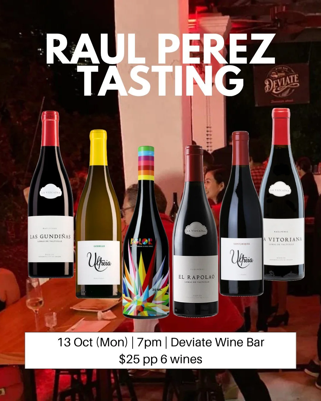 𝐄𝐱𝐜𝐥𝐮𝐬𝐢𝐯𝐞 𝐑𝐚𝐮𝐥 𝐏𝐞𝐫𝐞𝐳 𝐓𝐚𝐬𝐭𝐢𝐧𝐠 🍷
*************************************
Join us as we taste through wines from our amazing Raul Perez. He is the best of the best of Spain, and these are all wines crafted in his family&rsquo;s w
