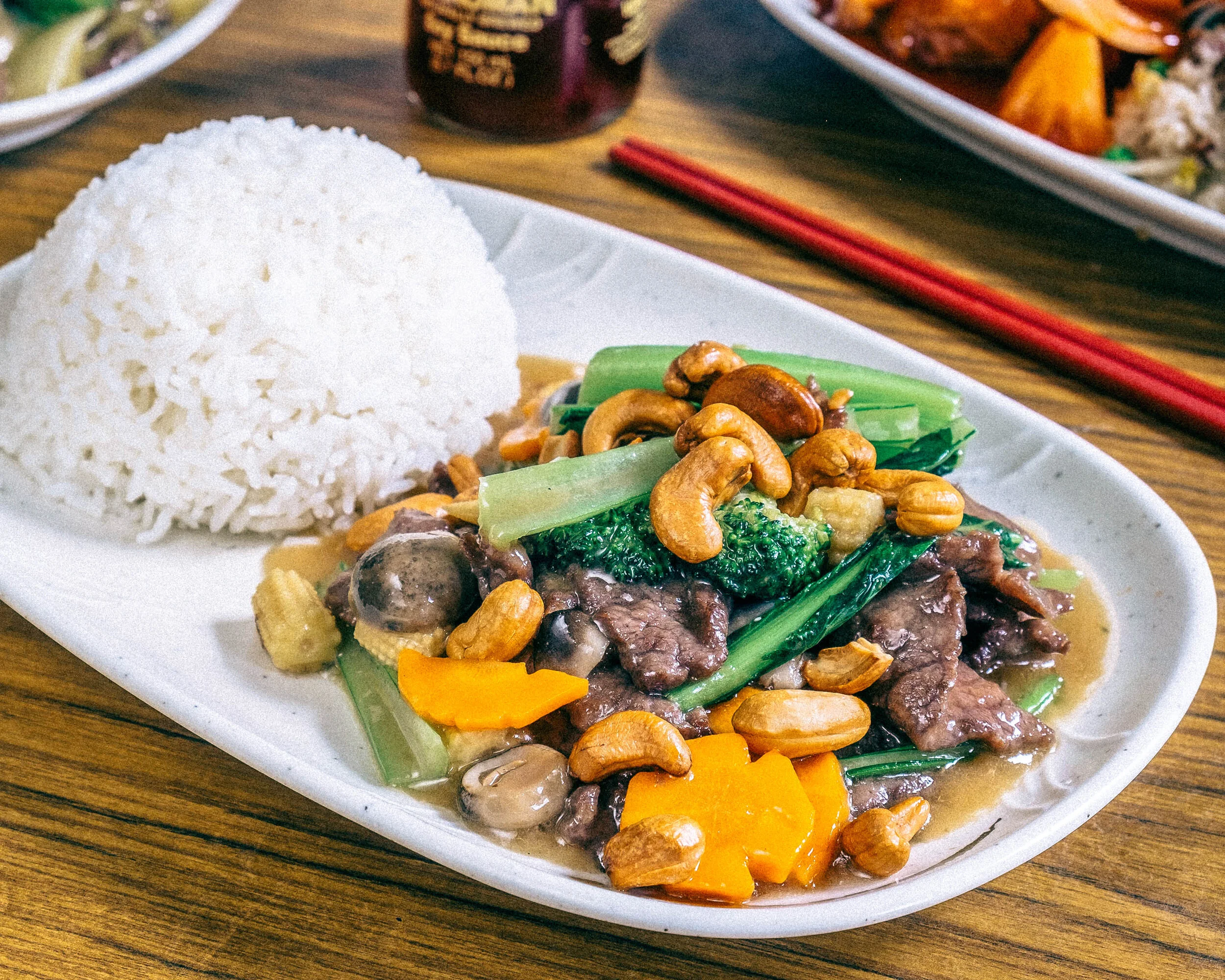 Stir Fry Beef & Cashew on Rice