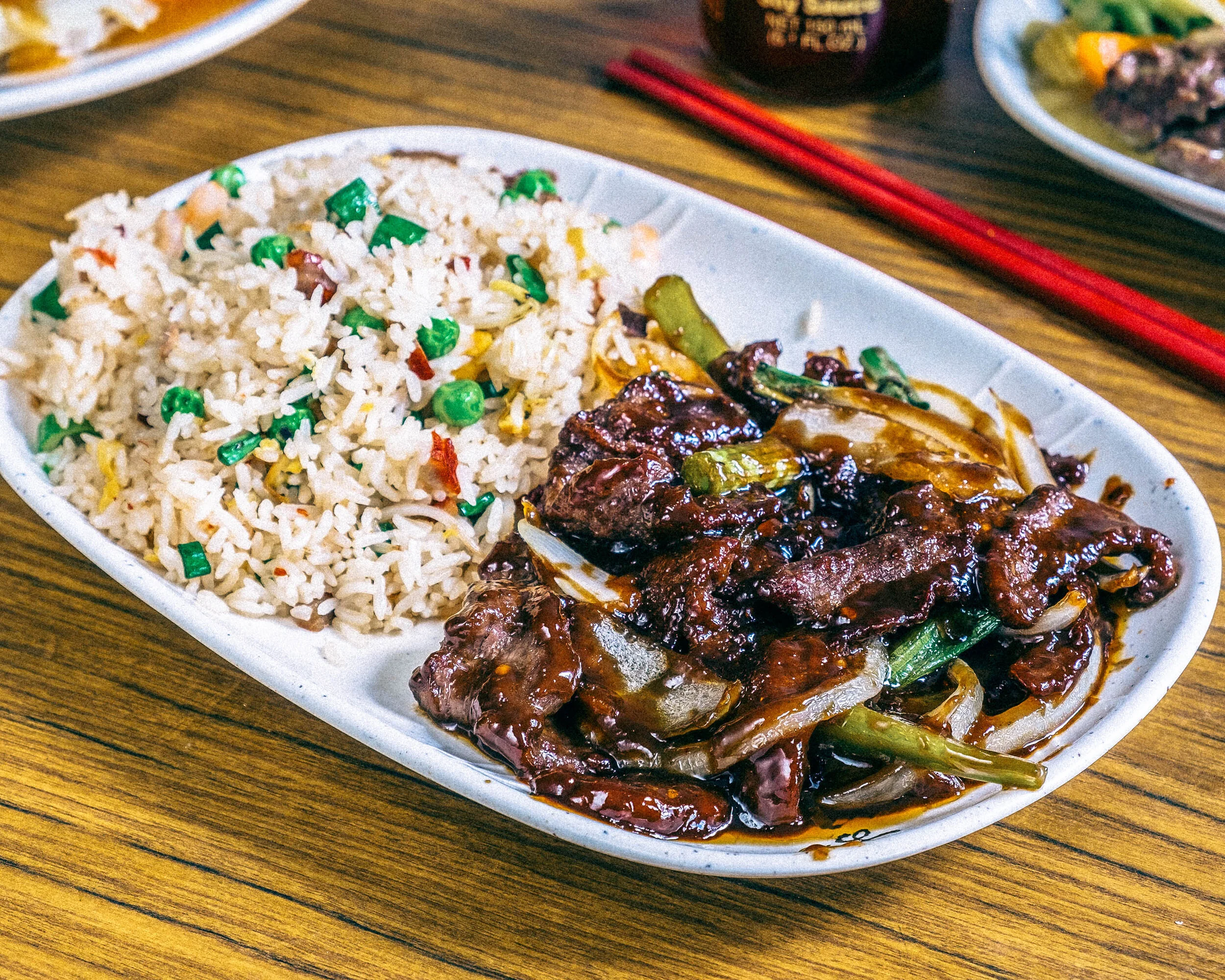 Beef Black Bean Sauce on Fried Rice