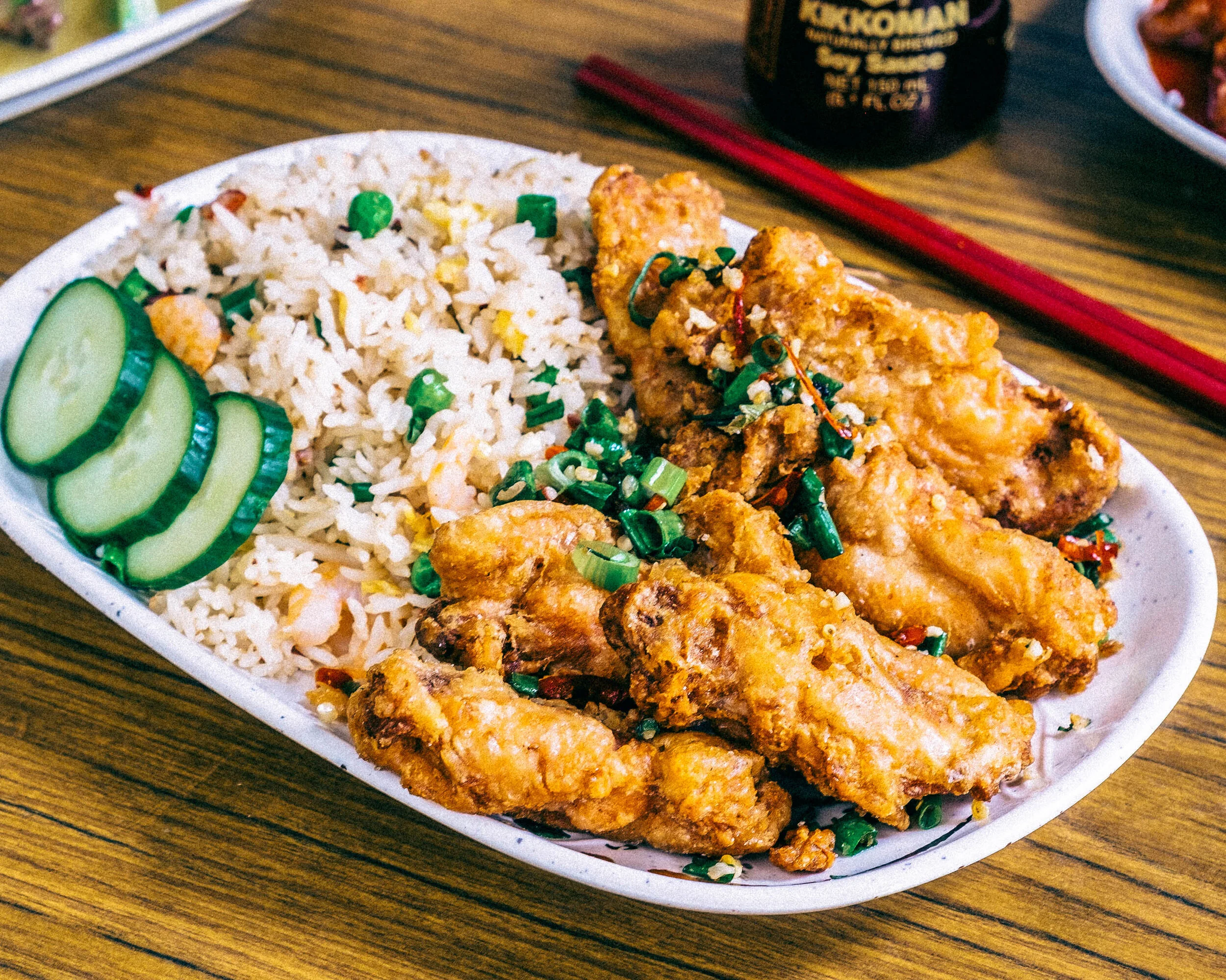 Chicken Rib Rock Salt on Fried Rice