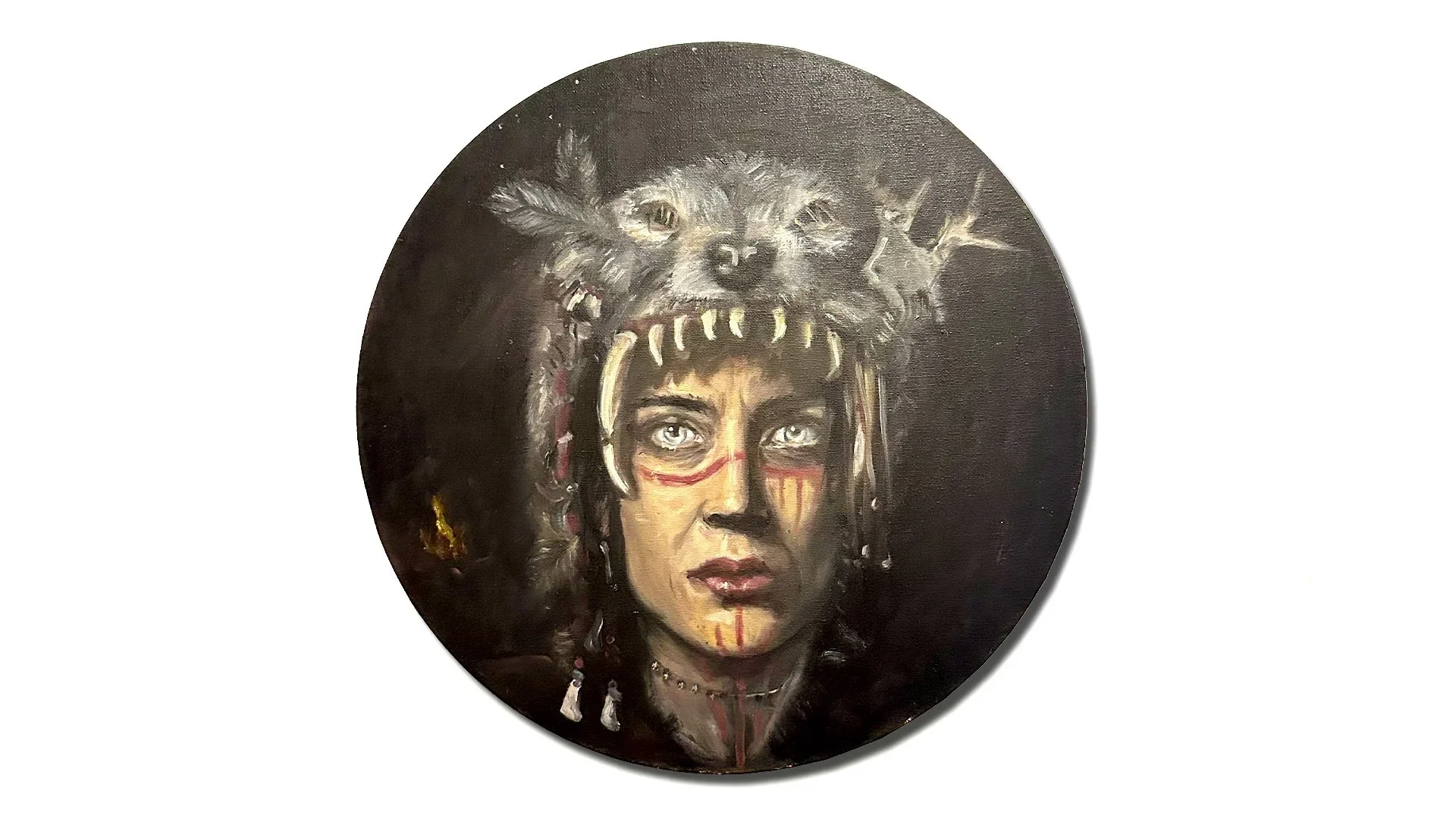 Öil auf Leinwand, portrait der Schamanin von Bad Dürrenberg