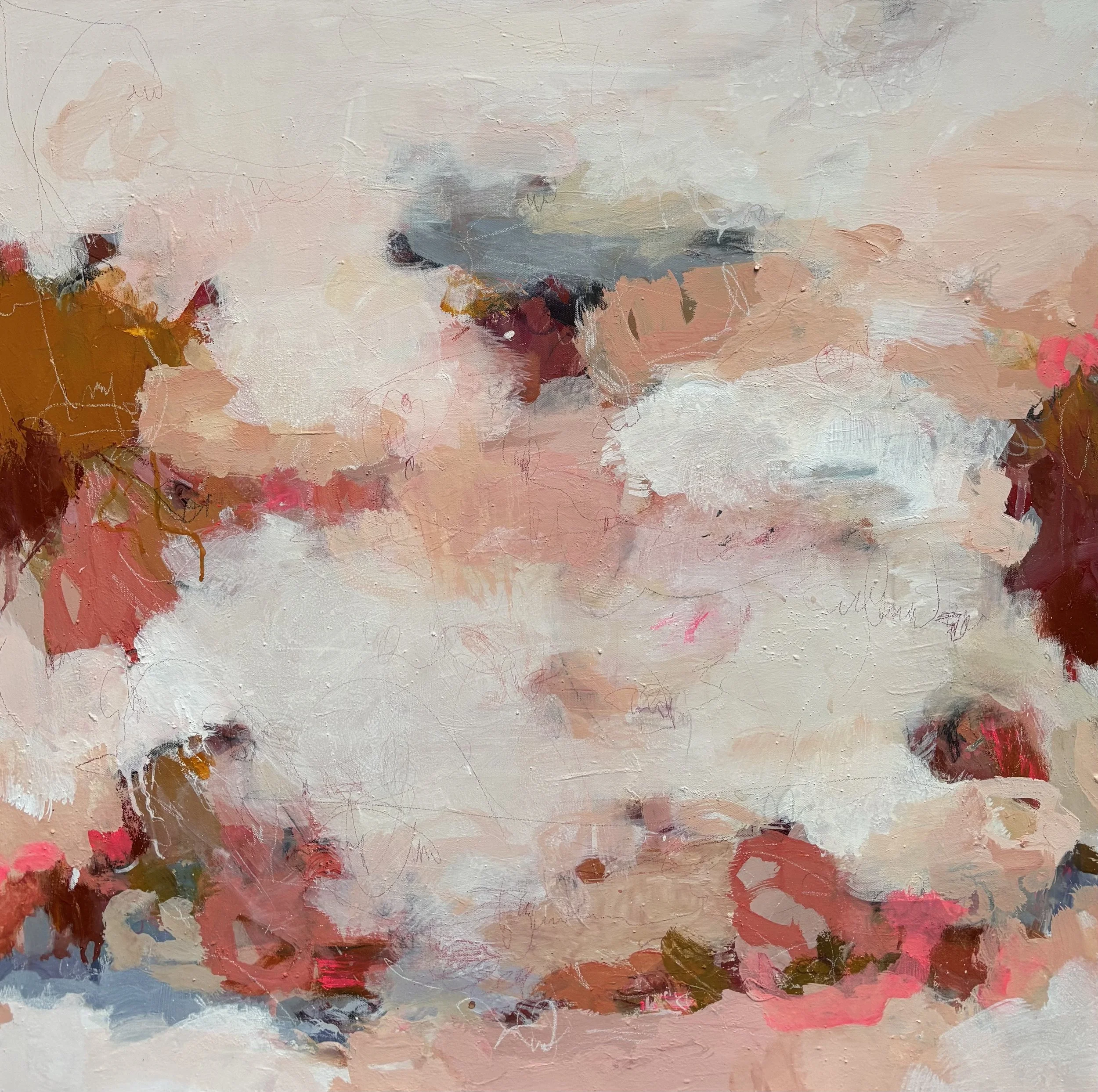 Sensitivities, 76cm x 76cm, pigments, acrylics, ink, Wenzhou paper, pencil on canvas.jpg.jpeg