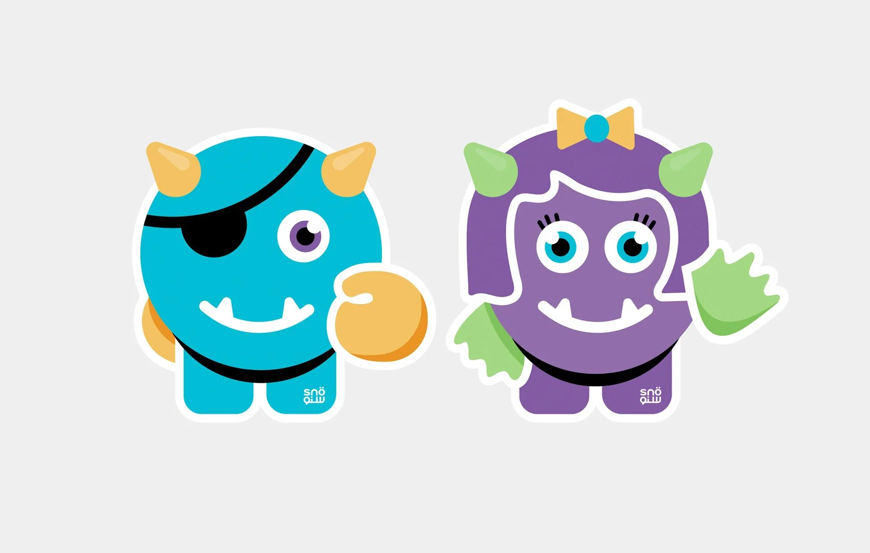 Sno dental brand cartoon design