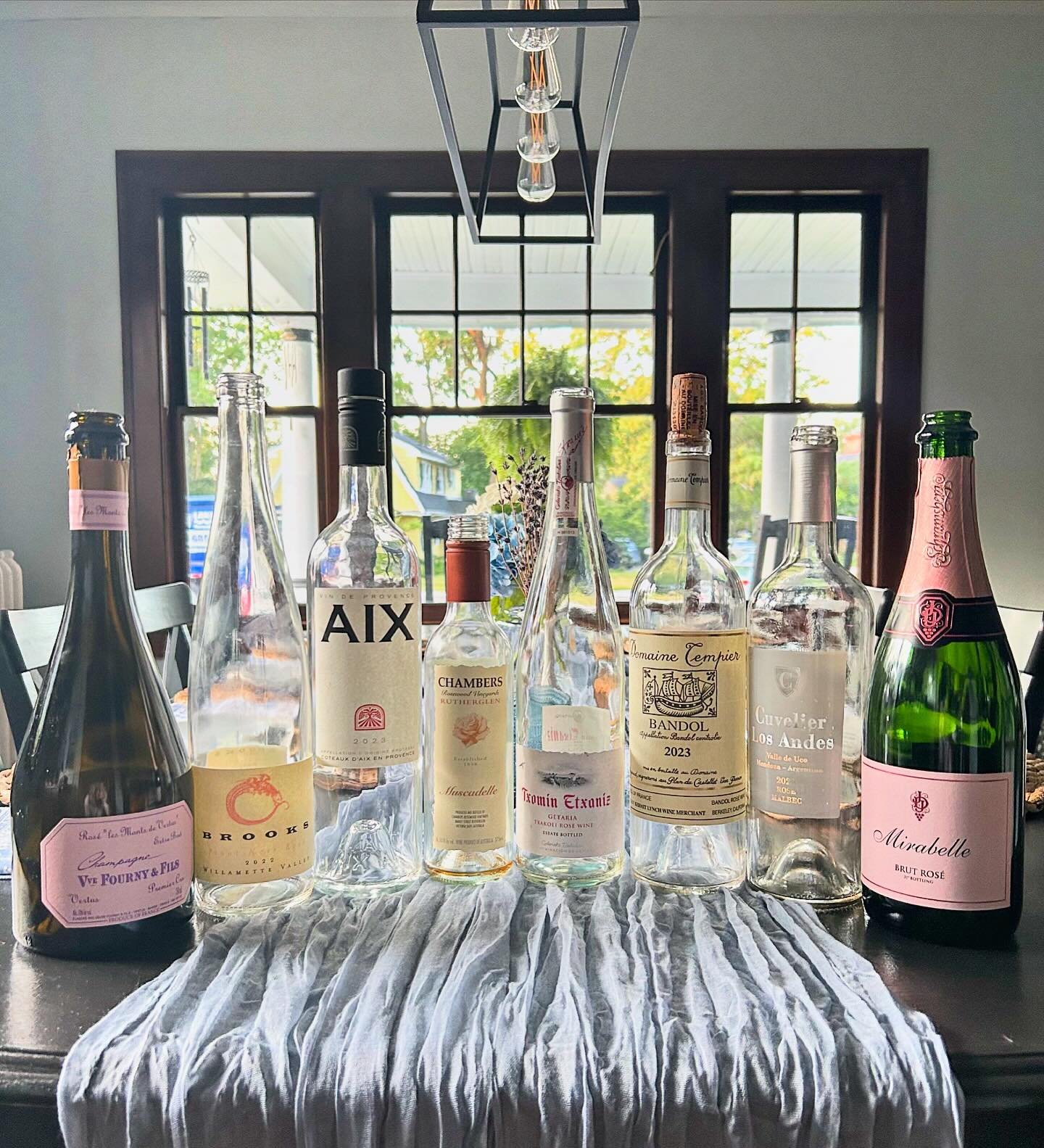 Our inaugural, &ldquo;Salute to Summer: Ros&eacute; Blind Tasting,&rdquo; lineup! Each year my wife @karaelkareh  and I host several themed blind tastings at our home for our wine tasting group. This year, we came up with the idea to say goodbye to S