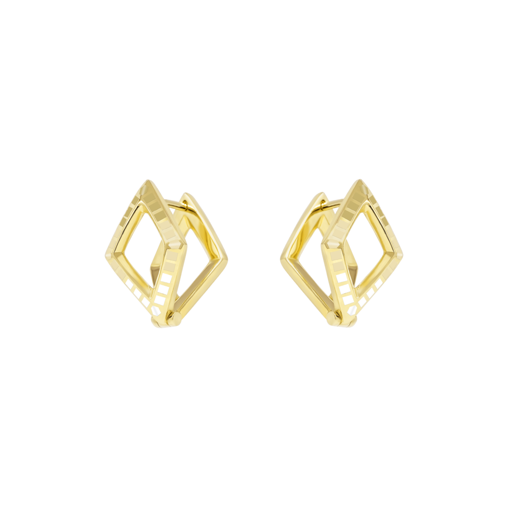 EDXU London product photo of Hunter Earrings in 18k yellow gold vermeil with hand-painted enamel