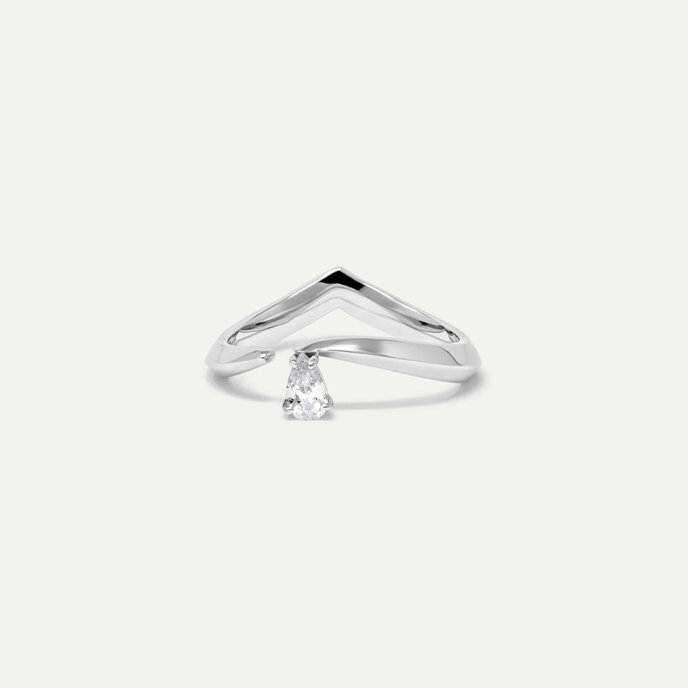 TEARS DROP RING | Gold Vermeil & Rhodium Plated Silver