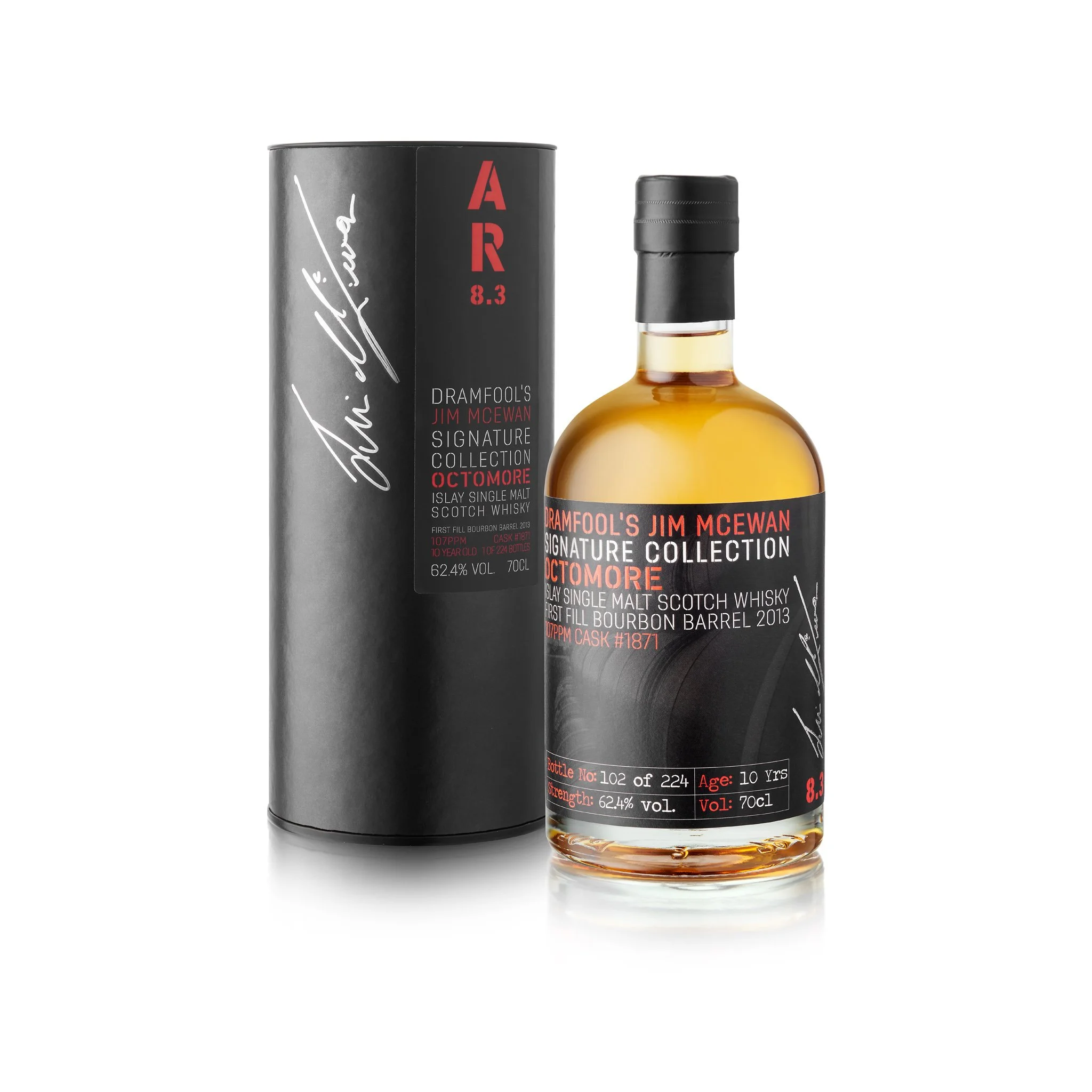 Jim McEwan Signature Collection; 8.3 Octomore 10-year old 1st fill Bourbon barrel
