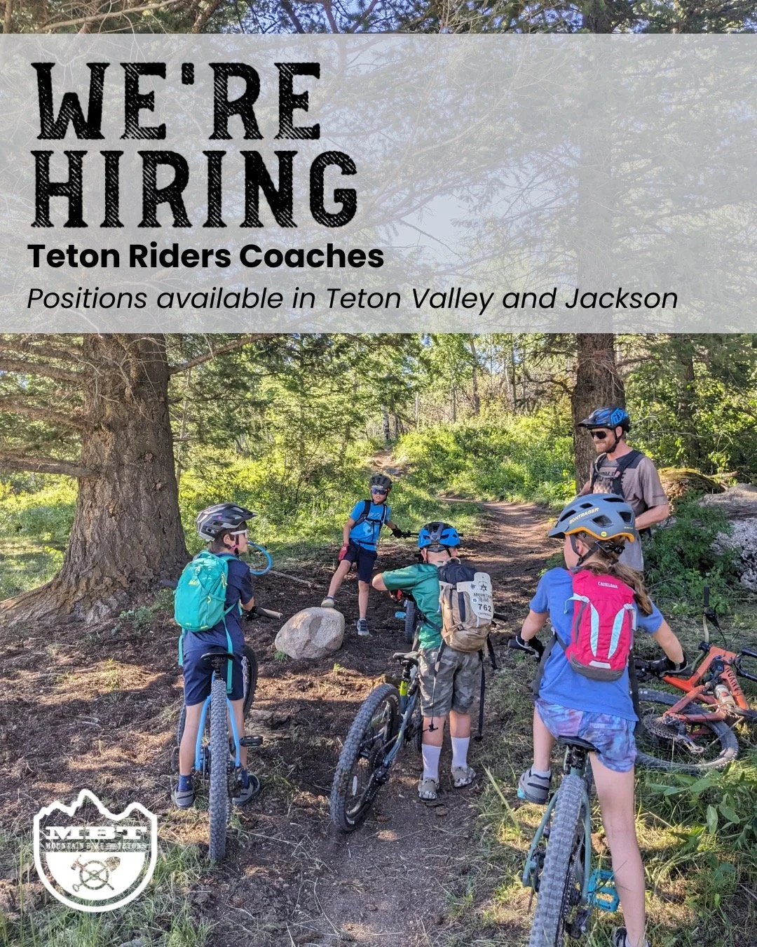 Want to make a difference in our local mountain bike community and help teach the next generation of riders? We're looking for a few more coaches for our Teton Riders program! Positions available on both sides of the pass, coaching one or two nights/