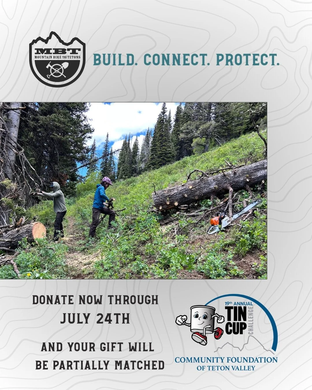 By investing in singletrack trails and resources, you're helping us build a future that supports healthy trails and a healthy community. Your Tin Cup gift keeps us rolling towards our mission! 

Please consider a donation today to support trails and 