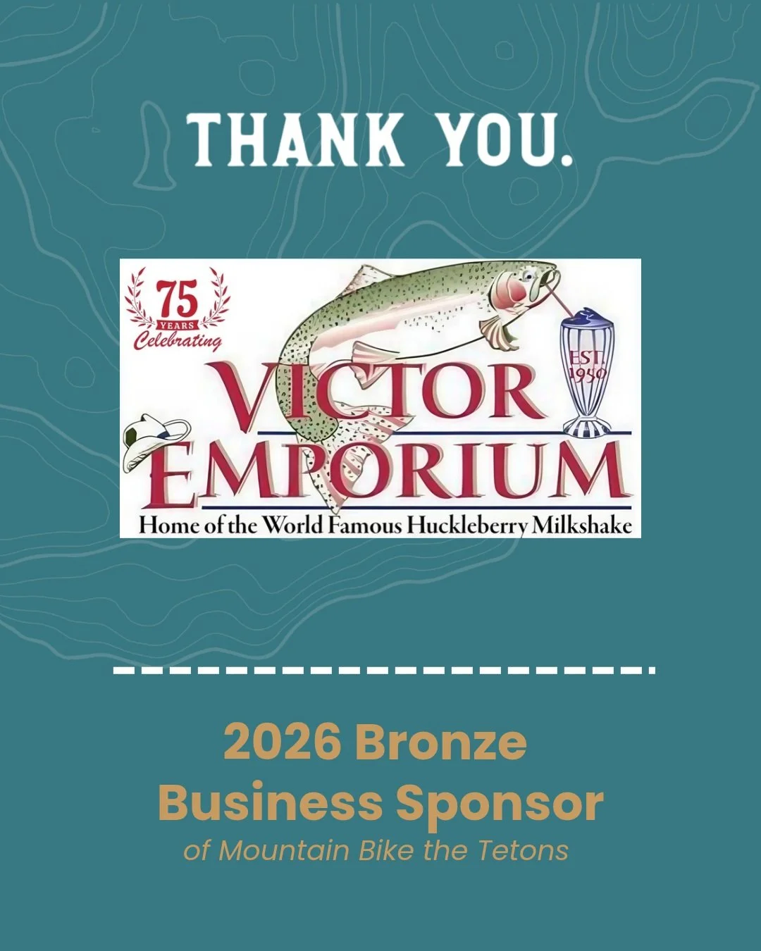 Thank you to @victoremporium for being a 2026 Bronze level Business Sponsor of MBT! The Victor Emporium is a local favorite in downtown Victor, famous for its huckleberry shakes and being a great post-ride stop. With a classic soda fountain and a fun