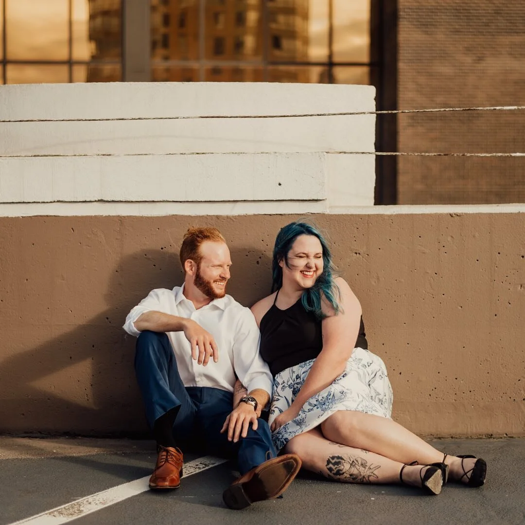Nikky &amp; Nolan&rsquo;s windy rooftop engagement session. ✨
