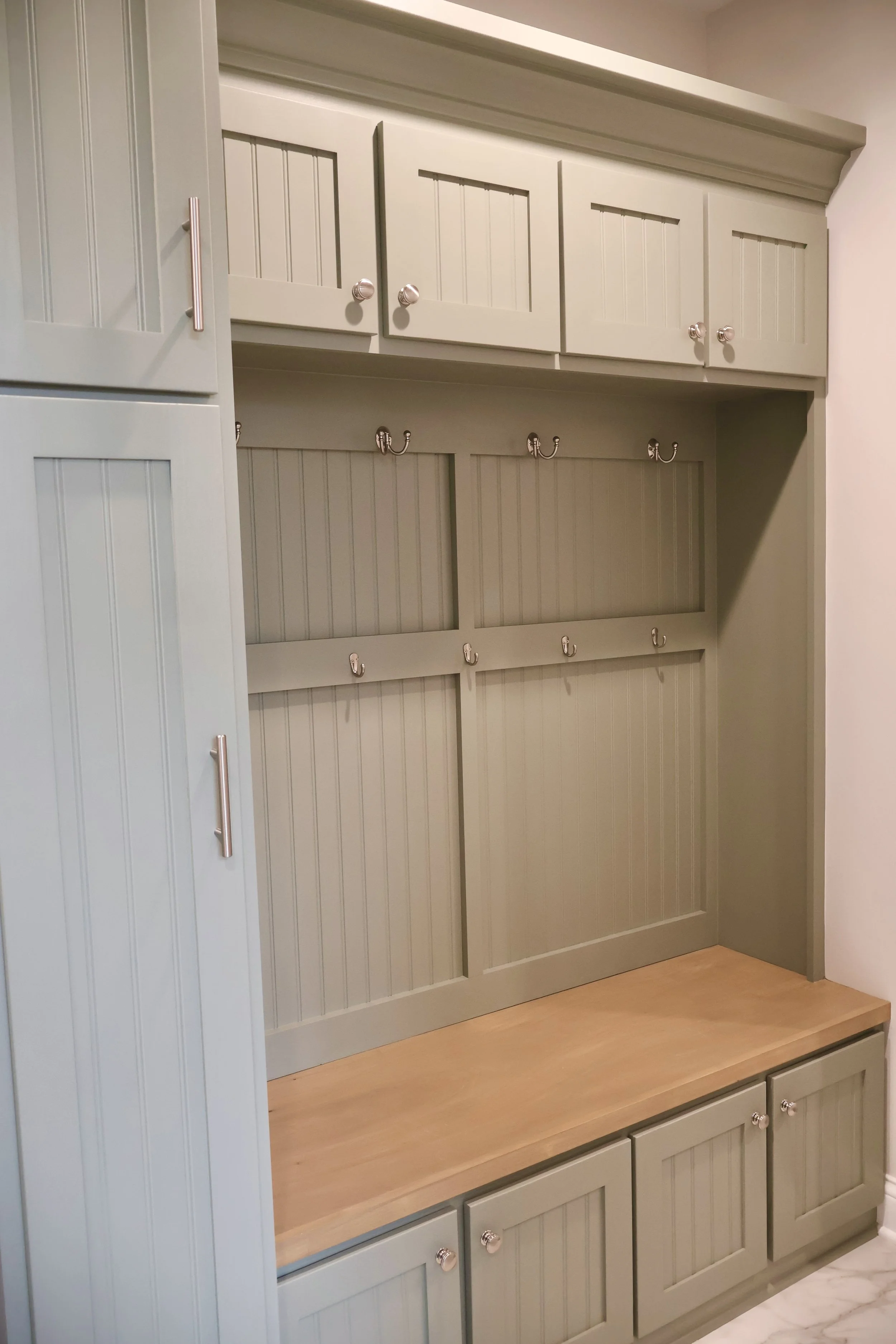Lockers in the laundry room