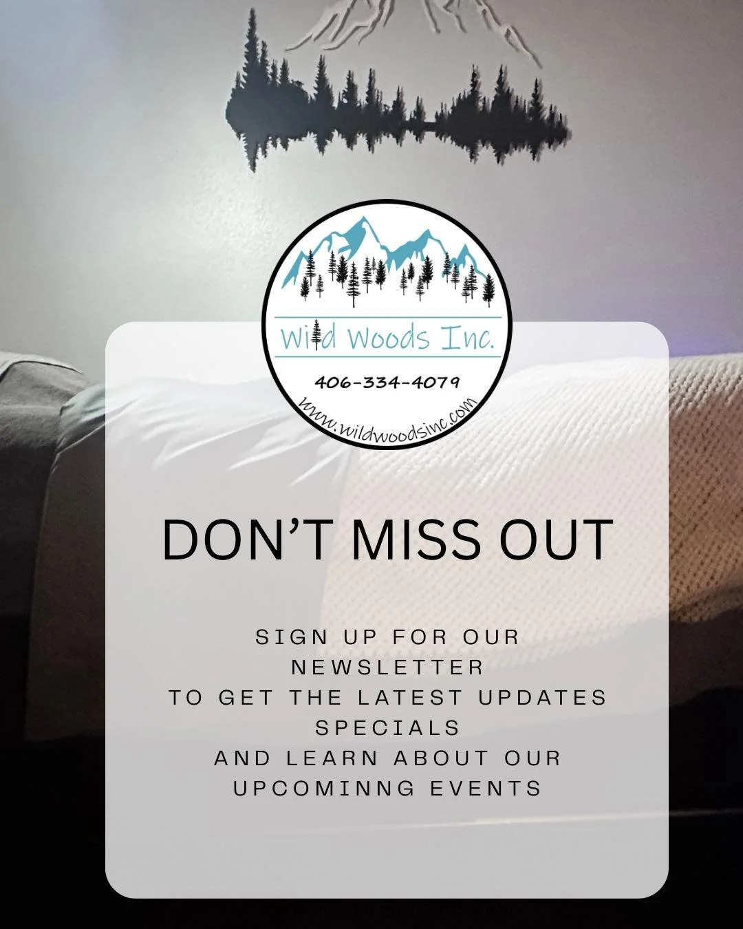 Sign up for our newsletter at www.wildwoodsinc.com for the latest sales, up coming events, and changes happening at Wild Woods.🩵