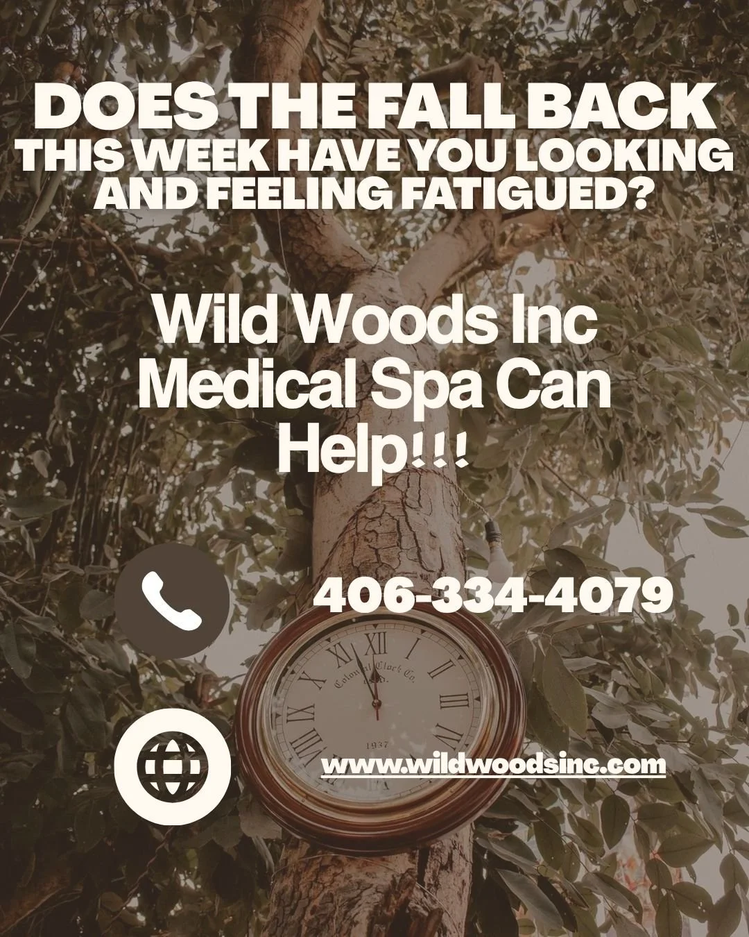 Call or text Wild Woods Inc Medical Spa today at 406-334-4079 or visit our website to learn more about our skin treatments and hormone optimization options to empower you to look and feel your best this fall
