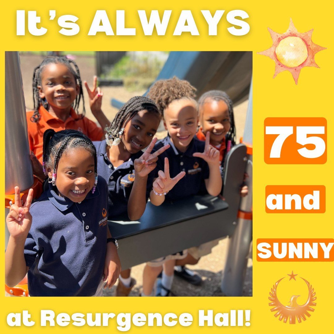 Rain or shine, we'll always have a great time!😎🌞 #75AndSunny #ResurgenceHall #CharterSchool