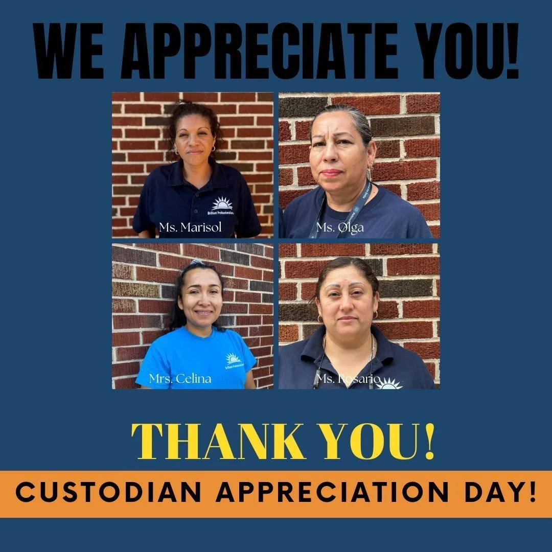 Today we celebrate the heart of our school&mdash;our amazing custodial team! ✨
Ms. Olga,  Ms. Rosario, Ms. Marisol and Mrs. Celina keep Resurgence Hall shining bright every single day. From spotless hallways to cheerful smiles, their hard work makes 