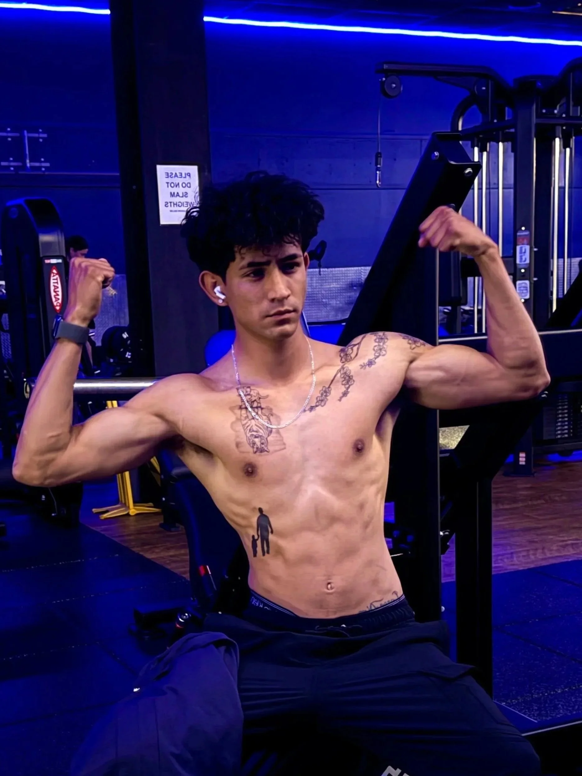 Fitness enthusiast lifts others