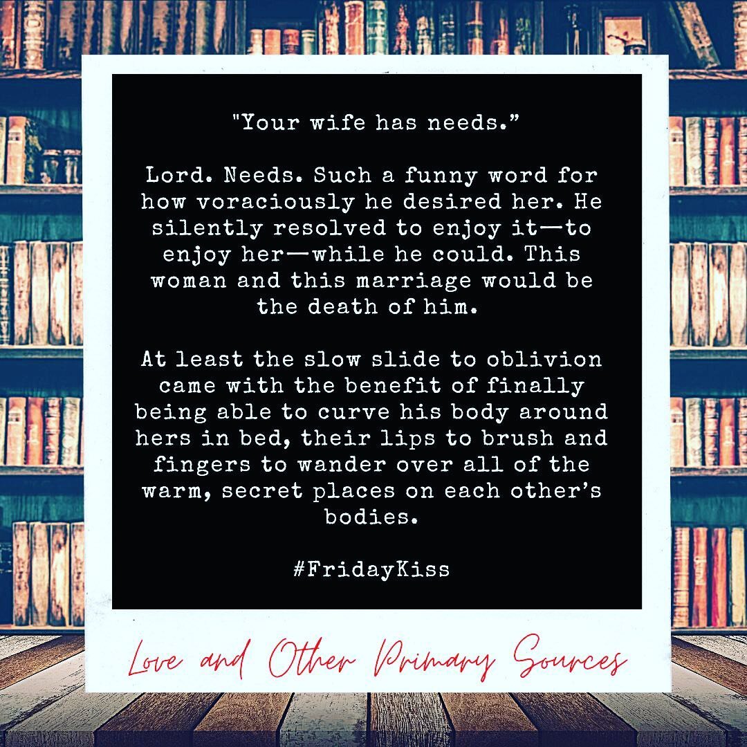 #FridayKiss #Enjoy

It&rsquo;s been a while since I posted anything from Love and Other Primary Sources and I&rsquo;ve honestly been feeling a little down about the book. But scrolling through the manuscript and finding all the instances of (en)joy r