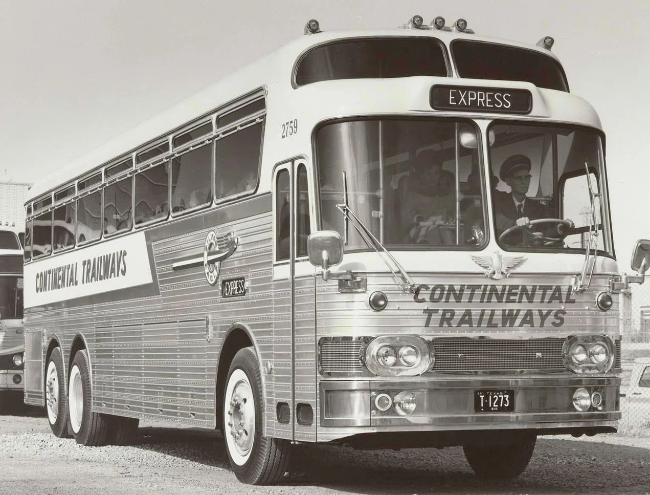 A Continental Trailways Bus similar to that Fannie Lou Hamer and her compainions were on when they arrived in Winona, MS in 1963.