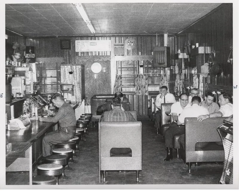 The interior of Staley's Cafe in Winona, MS in June 1963.