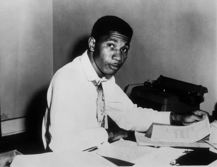 NAACP Medgar Evers Secretary at his office in the Masonic lodge.
