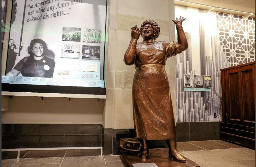 The Fannie Lou Hamer statue on the Jim Whelan Boardwalk.