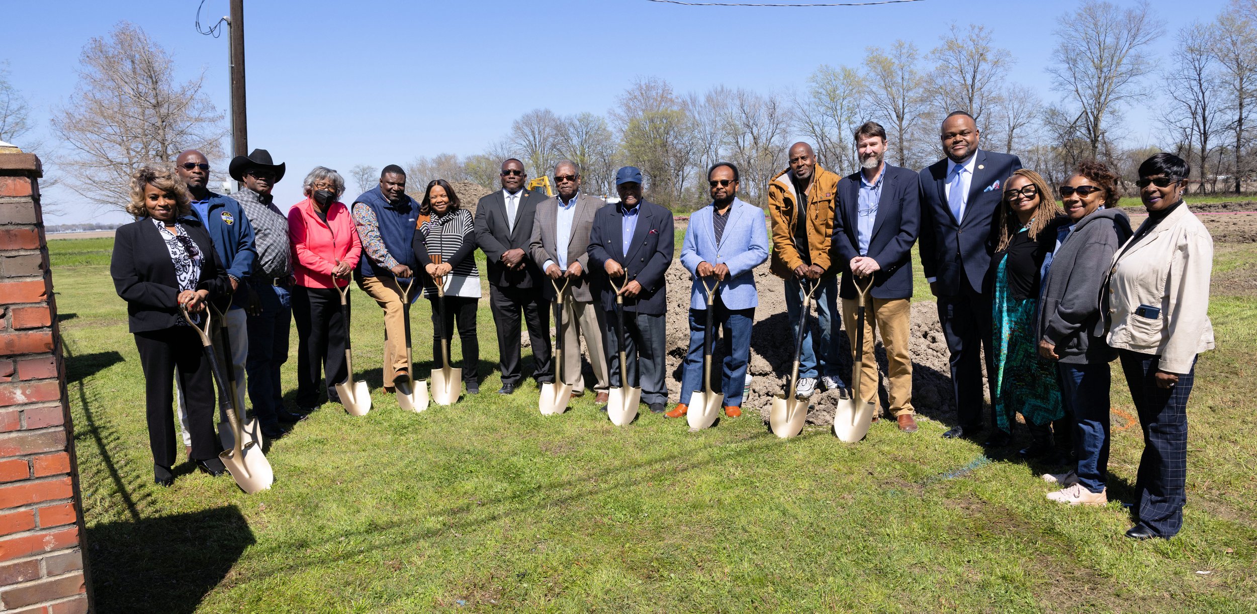 Friends and family attend the MDOT groundbreaking ceremony for the new parking lot at the memorial gareden.