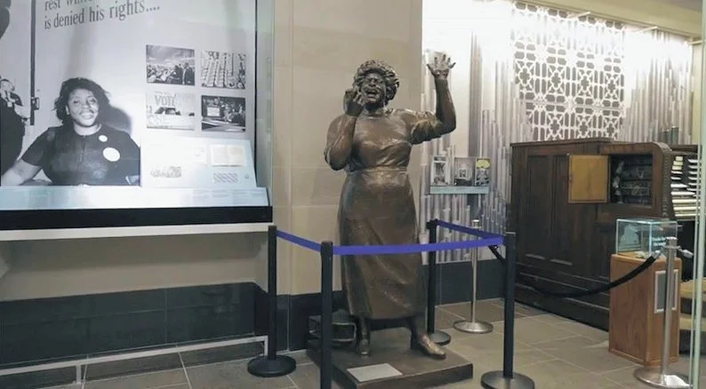 The Fannie Lou Hamer statue on the Jim Whelan Boardwalk. 