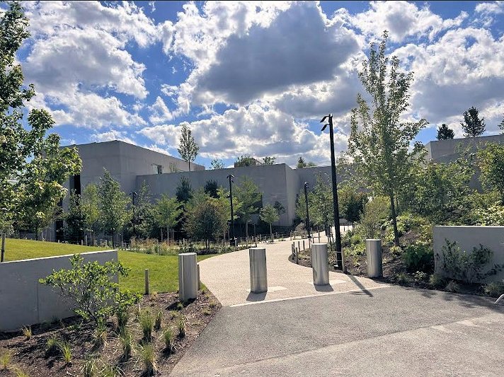 The Walkway leads visitors to the campus entrance 