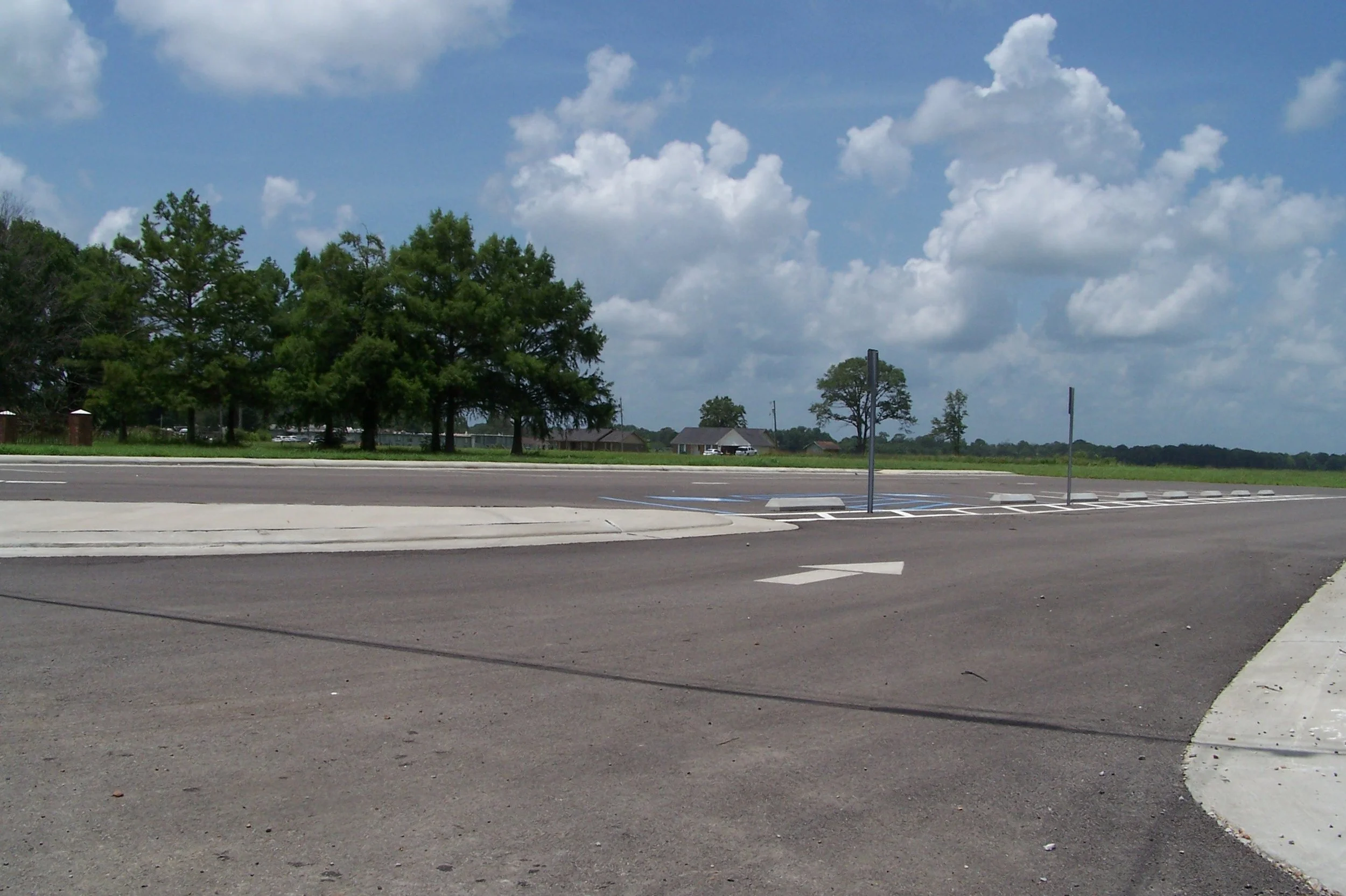 The new parking lot for the memorial garden. 