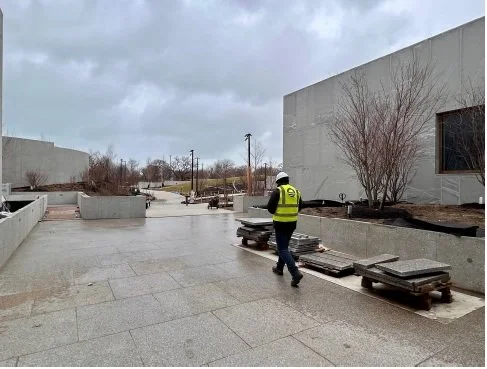 Construction on the Fannie Lou Hamer Walkway 