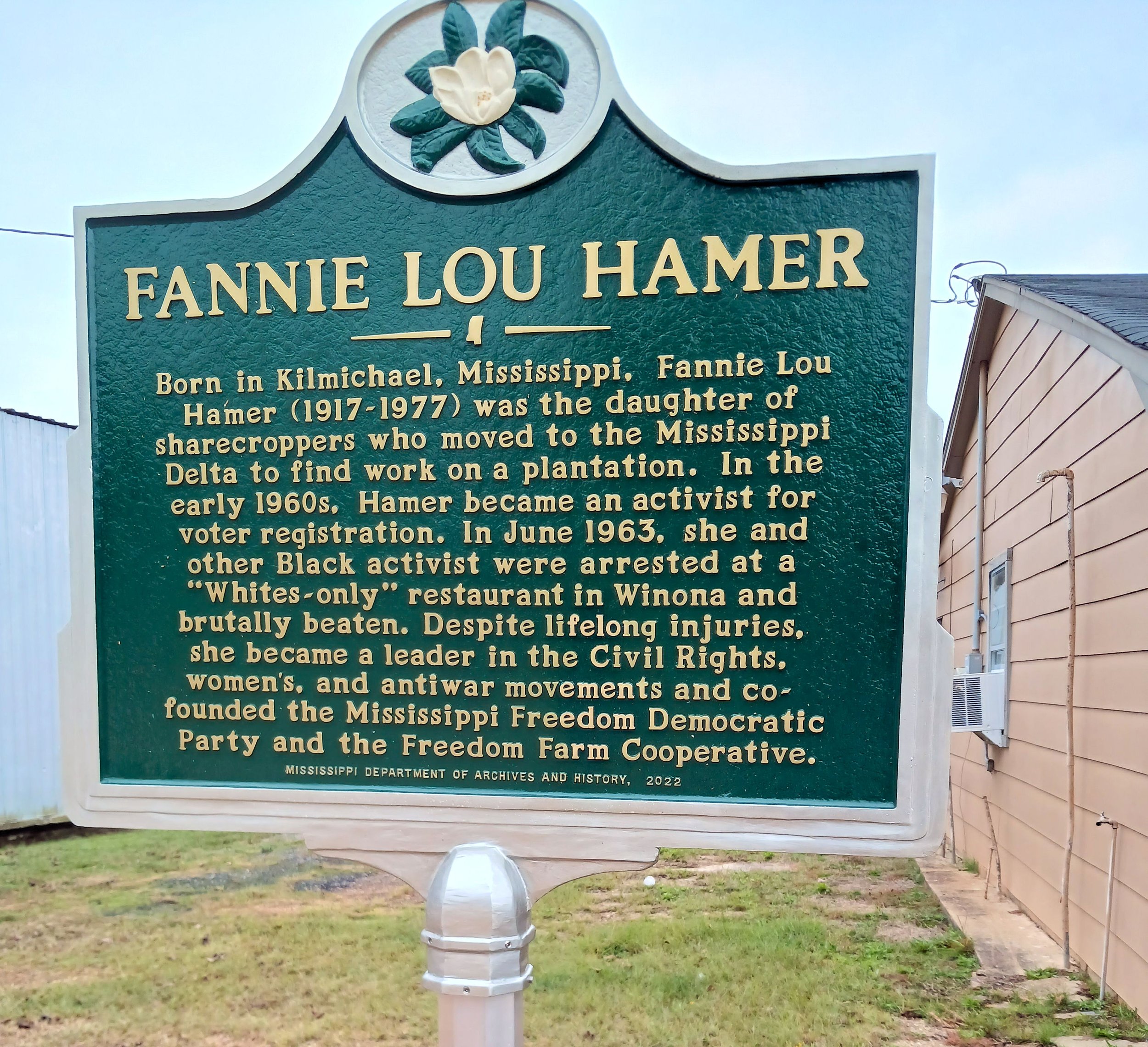 Fannie Lou Hamer Historical Marker in Kilmichael