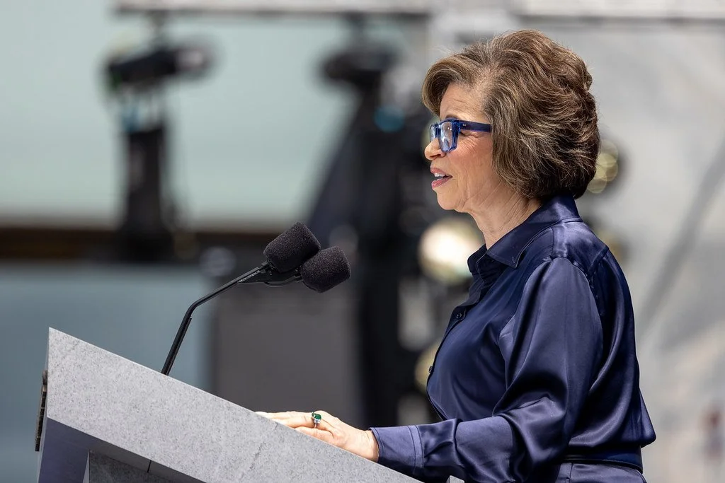 Valerie Jarrett, CEO of the Obama Foundation addresses the crowd. 