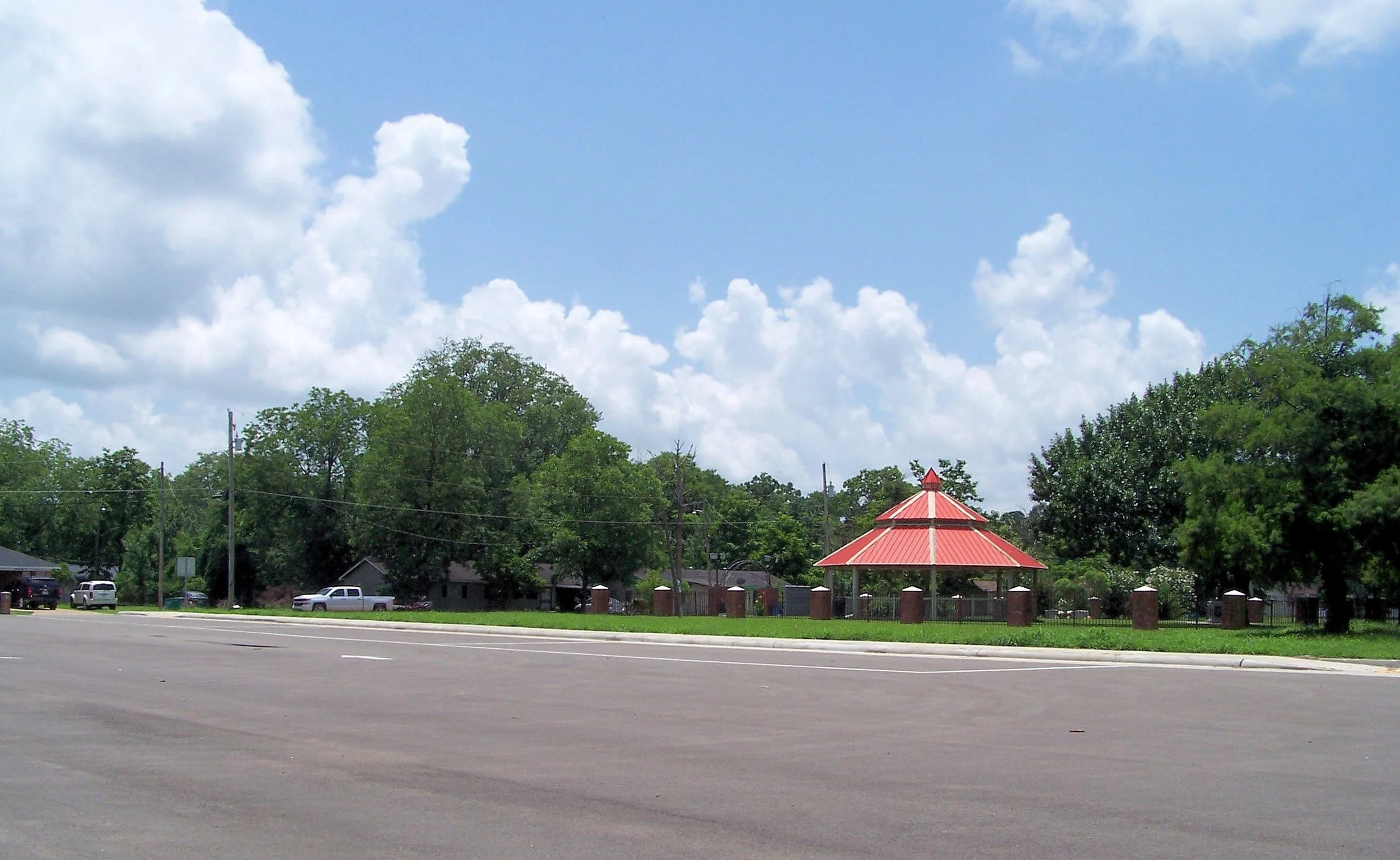 The new parking lot for the memorial garden. 