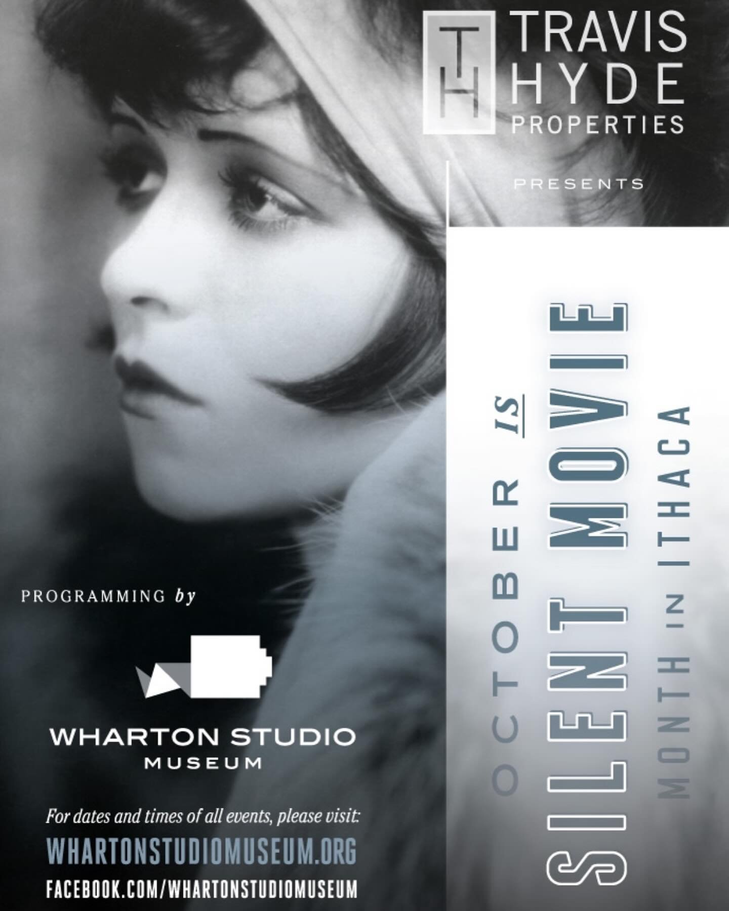 October is Silent Movie Month in Ithaca! Join @whartonstudiomuseum for a month long list of events celebrating silent film and Ithaca’s role in early movie making. More details at the link in bio.