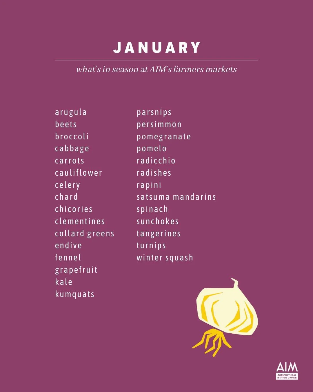 New year, fresh produce! See you this weekend at all of our markets. We're open, rain or shine. Our farmers are stocked and ready for you!