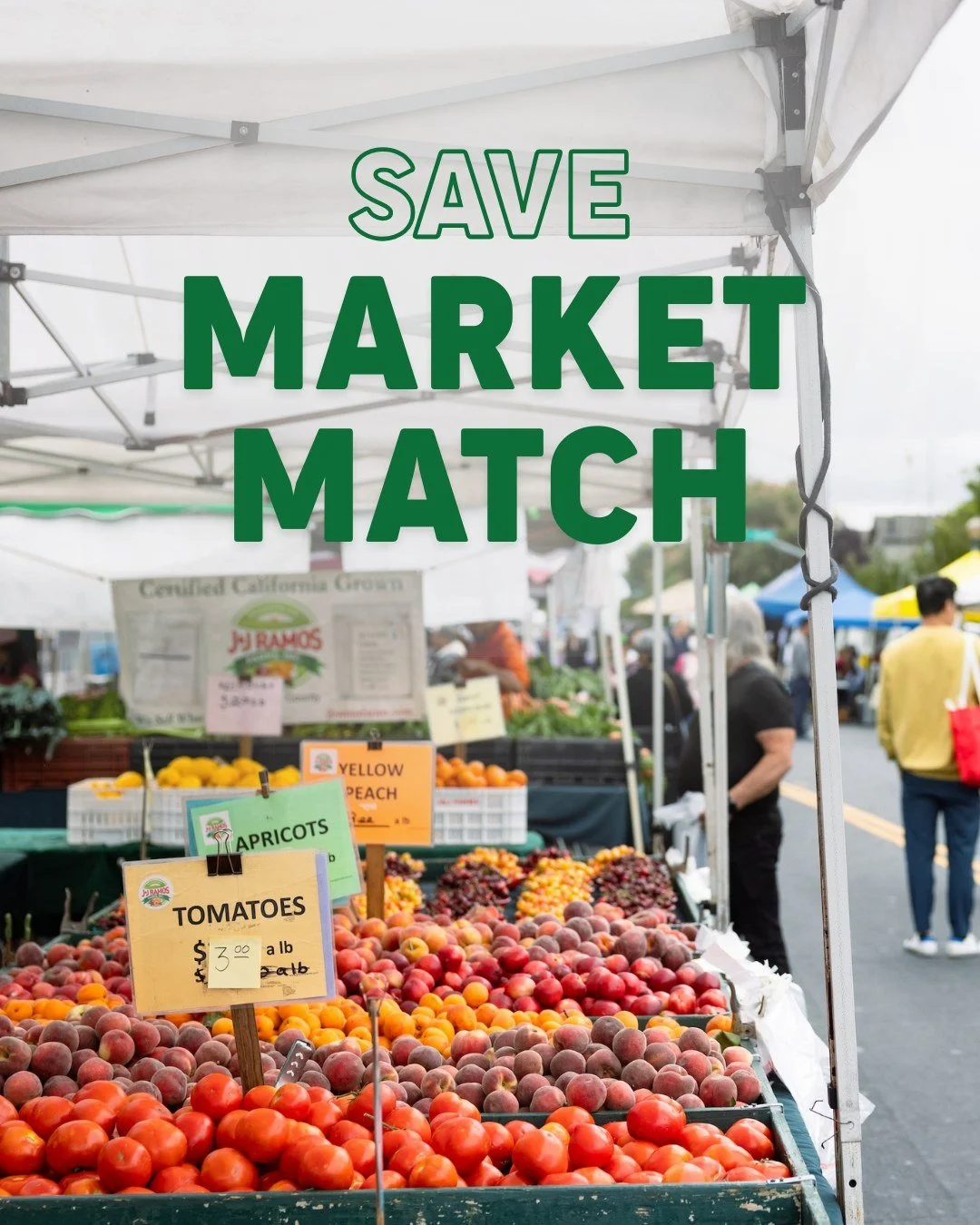 Market Match funding ends in 2027. Without action, families lose fresh food, and farmers lose income. Swipe to learn more.