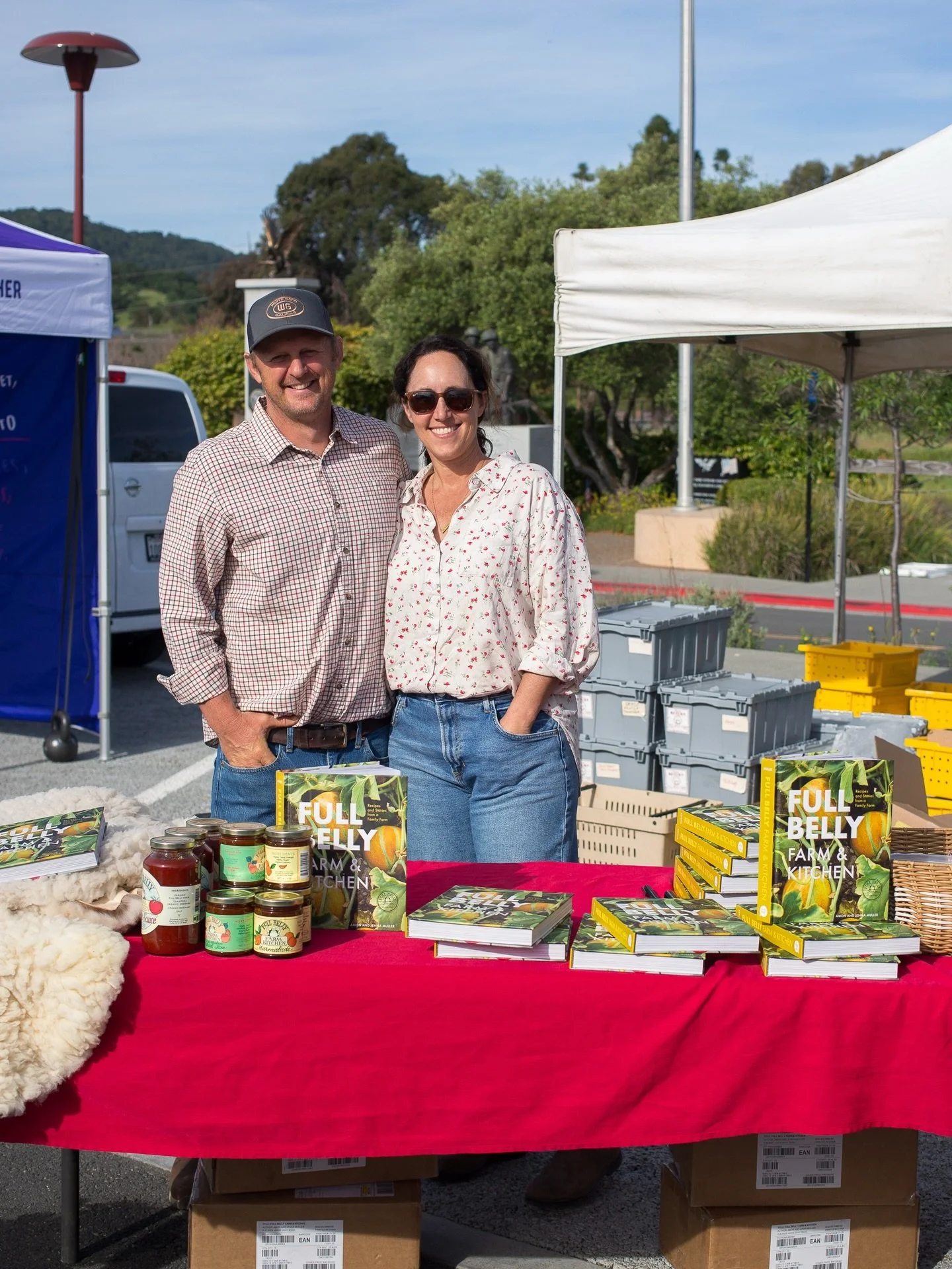 A big thank you to Amon and Jennifer, and to everyone who joined us to get their @full_belly_farm cookbook signed today. Full Belly and AIM go way back&mdash;we&rsquo;re talking decades. So grateful for the people and partnerships in this community. 